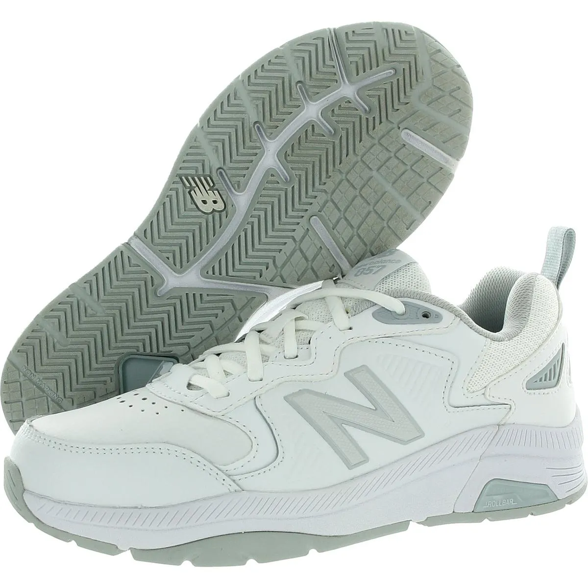 857 Womens Leather Lace Up Walking Shoes