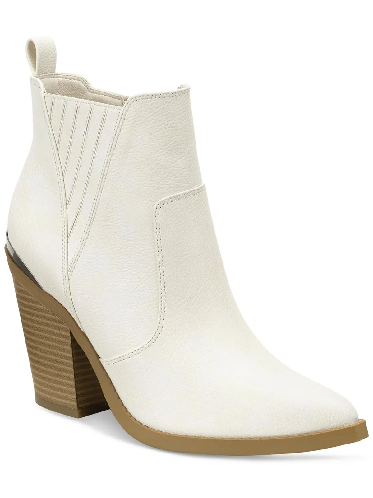 Abiigail Womens Faux Leather Pointed Toe Ankle Boots