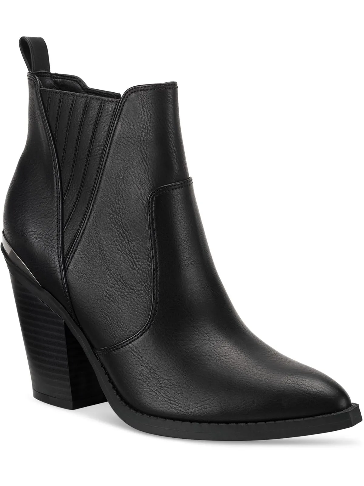 Abiigail Womens Faux Leather Pointed Toe Ankle Boots
