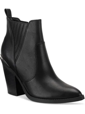 Abiigail Womens Faux Leather Pointed Toe Ankle Boots