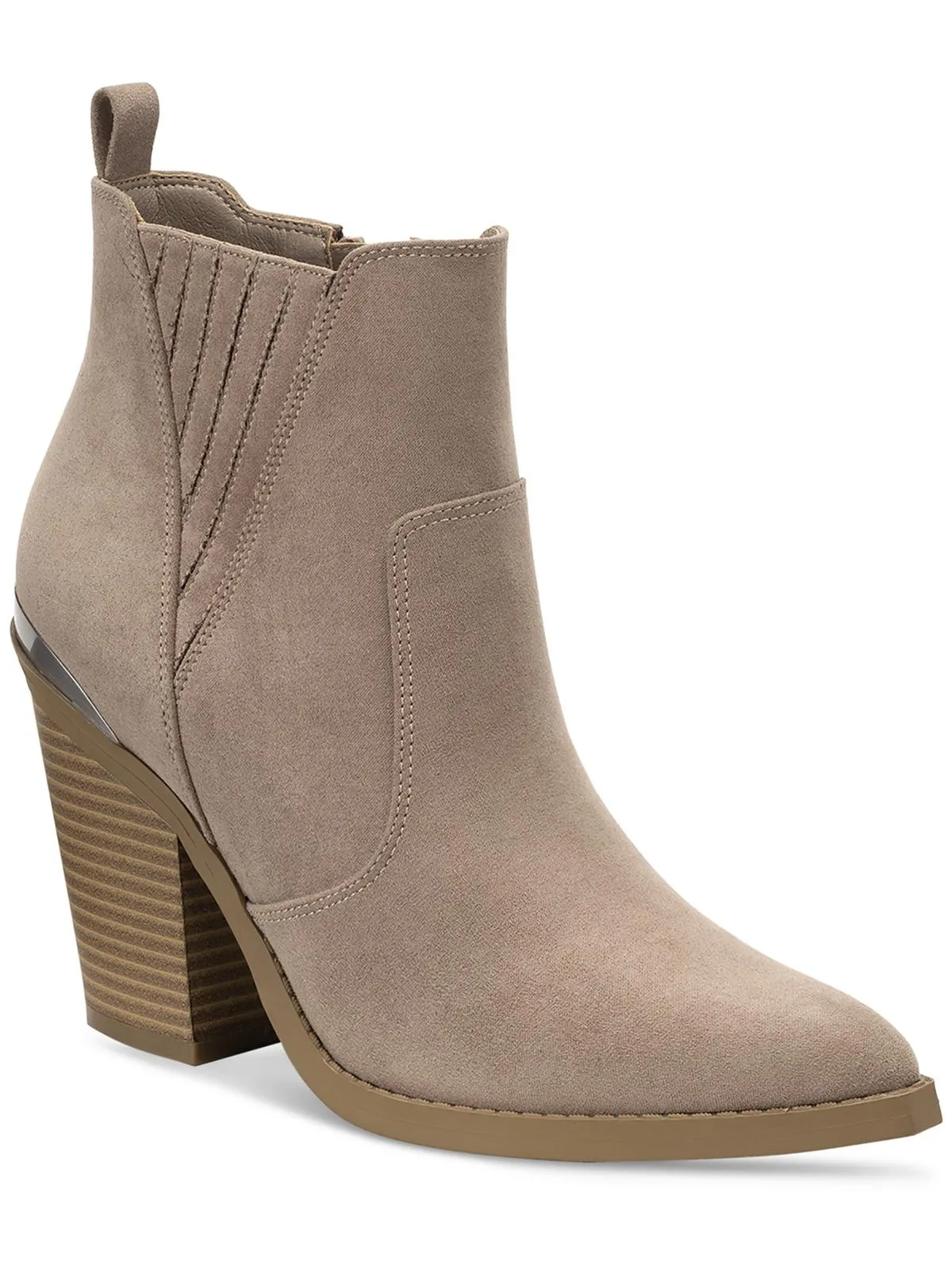 Abiigail Womens Faux Leather Pointed Toe Ankle Boots