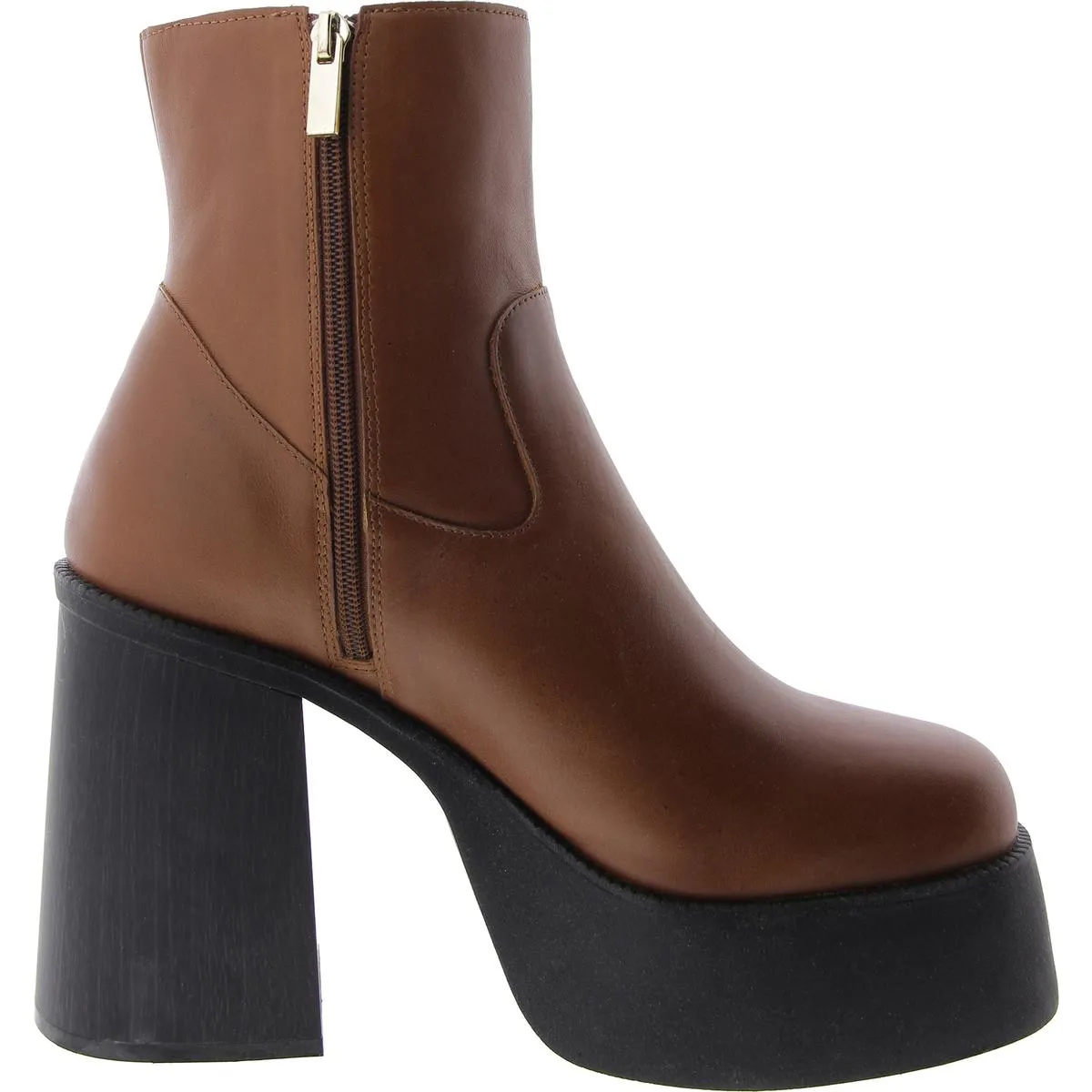 Acacia Womens Leather Block Heel Ankle Boots