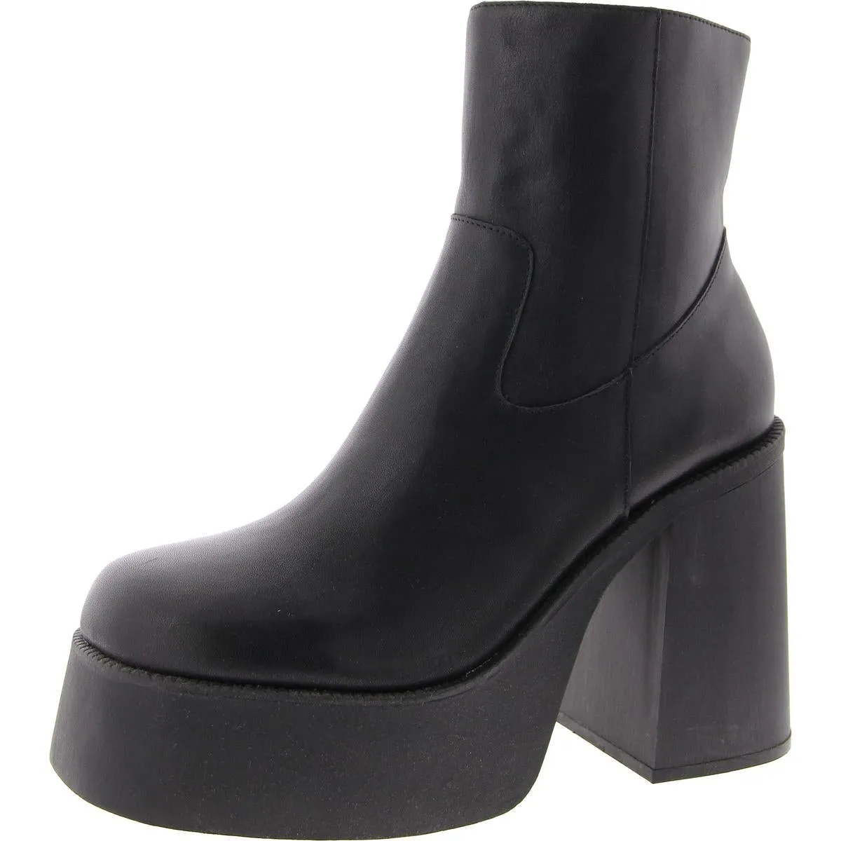 Acacia Womens Leather Block Heel Ankle Boots
