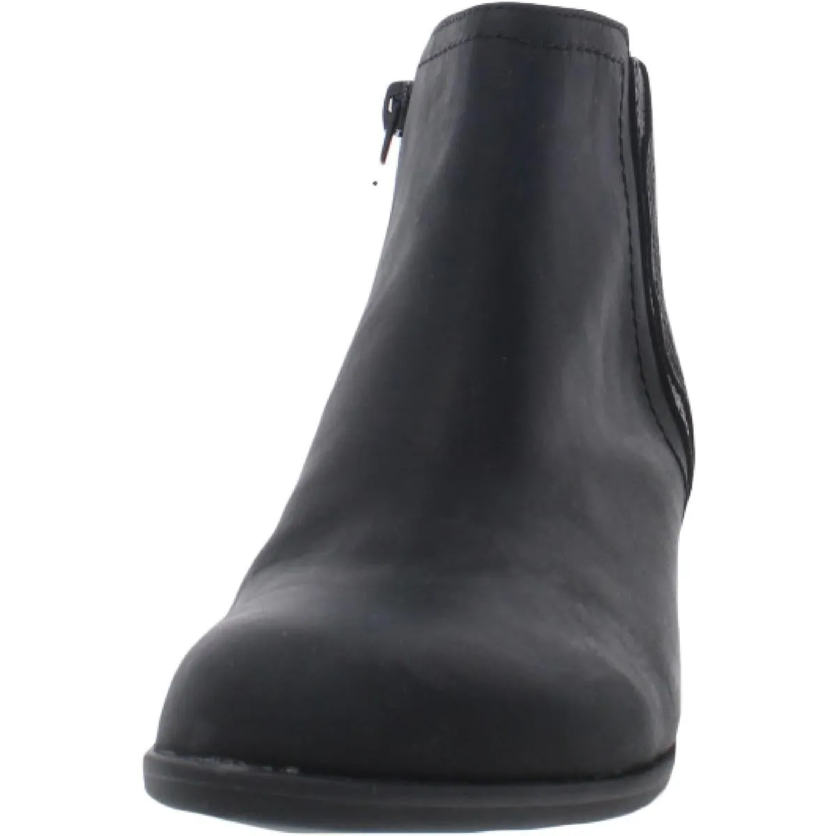 Adreena Lilac Womens Leather Block  Heel Ankle Boots