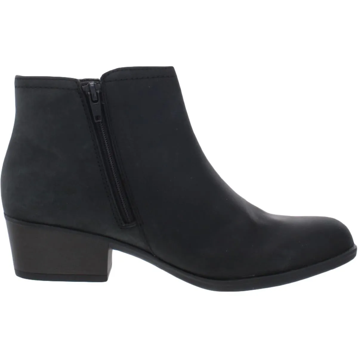 Adreena Lilac Womens Leather Block  Heel Ankle Boots