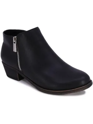 Alara Womens Faux Leather Ankle Shooties
