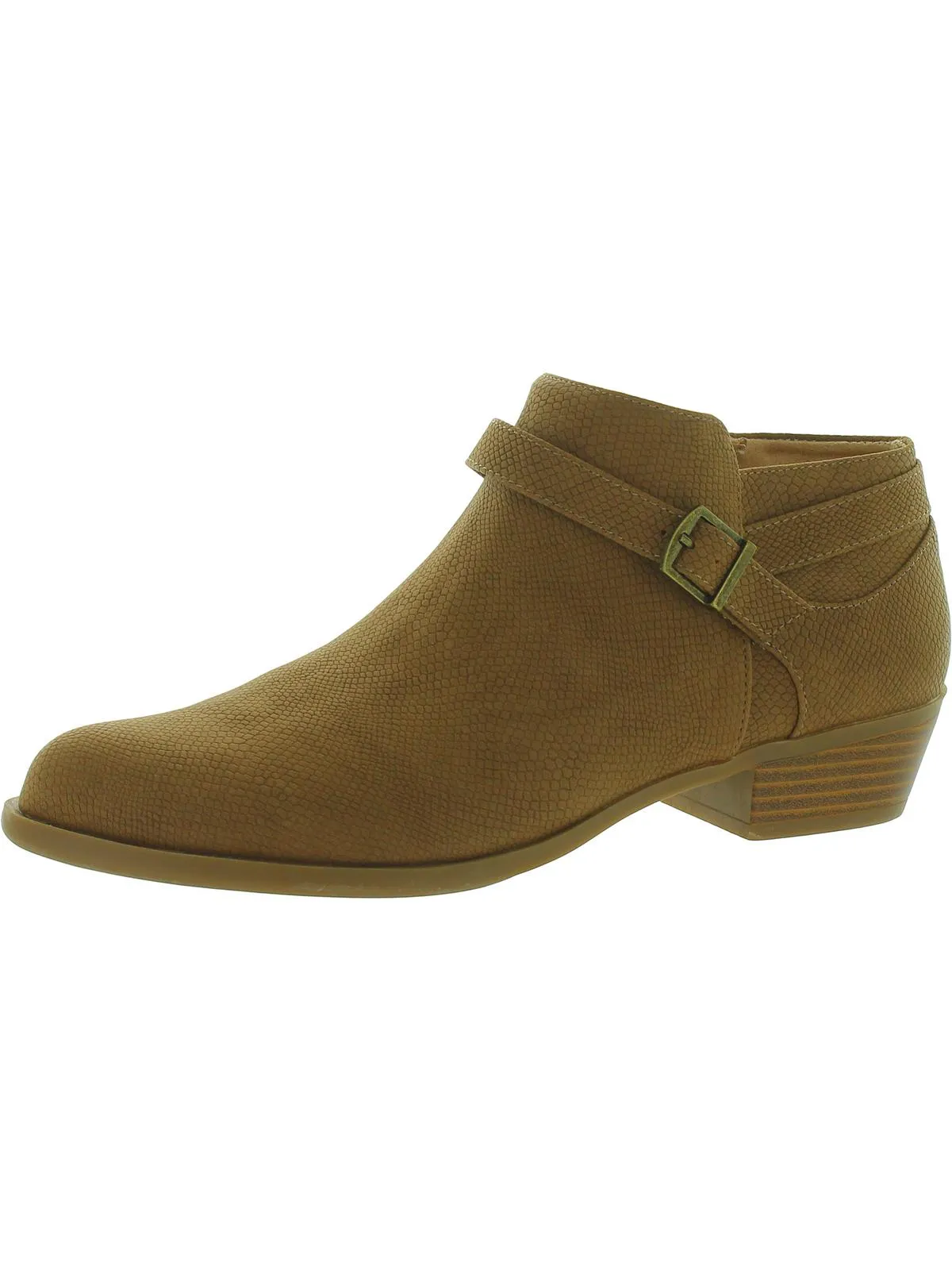 Aleander Womens Faux Leather Ankle Booties