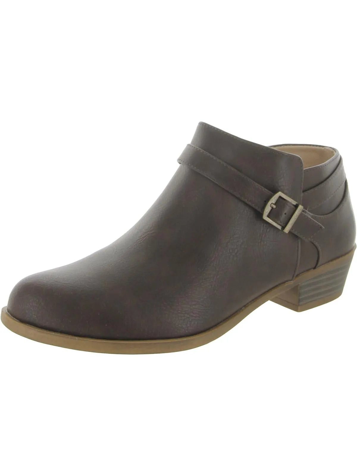Aleander Womens Faux Leather Ankle Booties