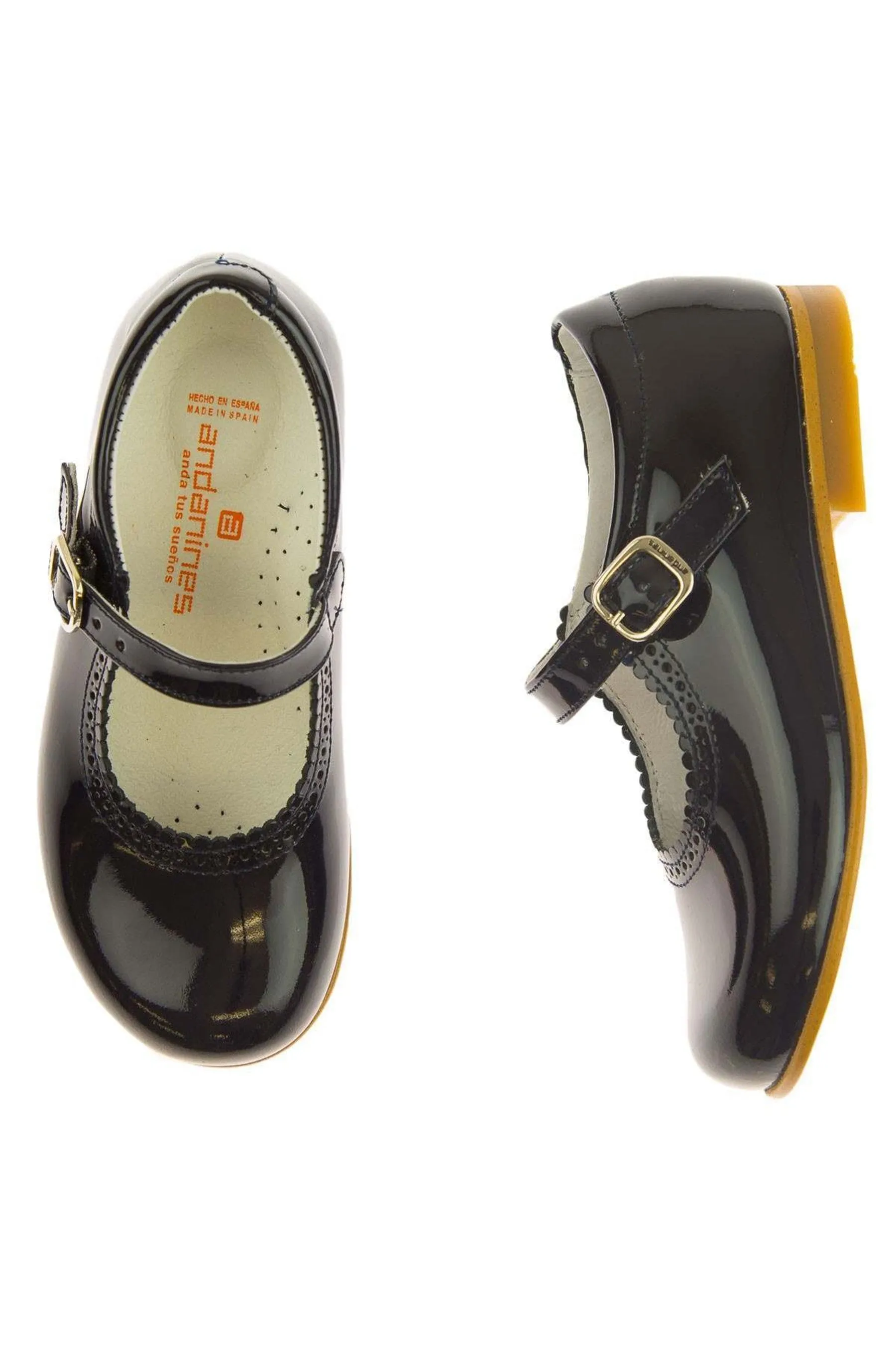 Andanines Girls Patent Leather Mary Jane Shoes