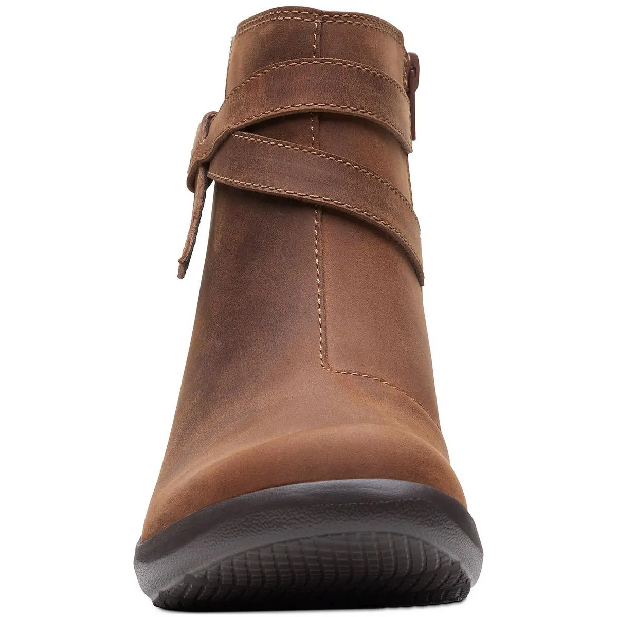 Angie Spice Womens Leather Stacked Heel Ankle Boots