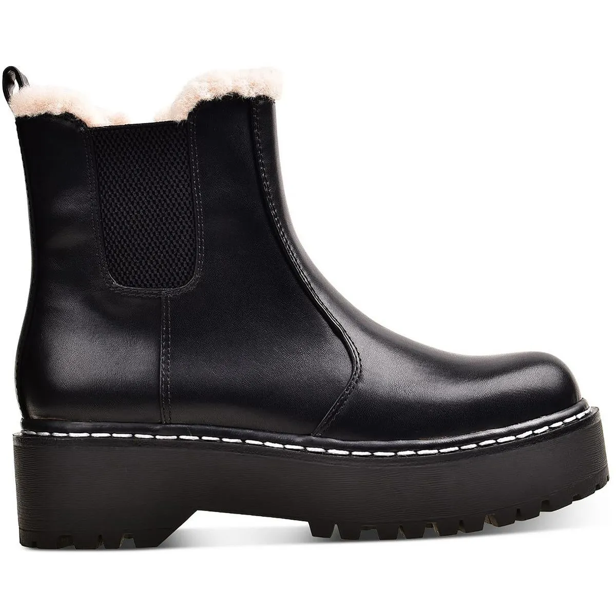Armery Womens Faux Fur Side Zip Ankle Boots