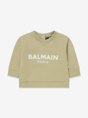 Balmain Baby Logo Sweatshirt in Green