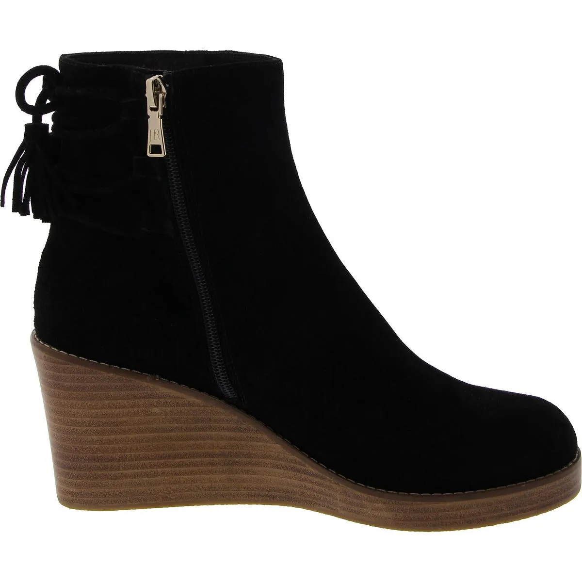 BANBURY Womens Leather Strappy Wedge Boots
