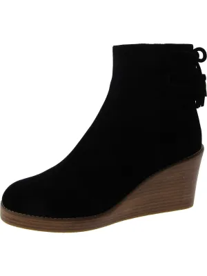 BANBURY Womens Leather Strappy Wedge Boots