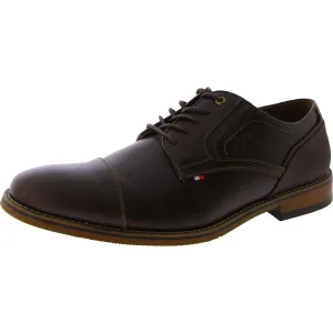 Banly Mens Faux Leather Lace Up Derby Shoes