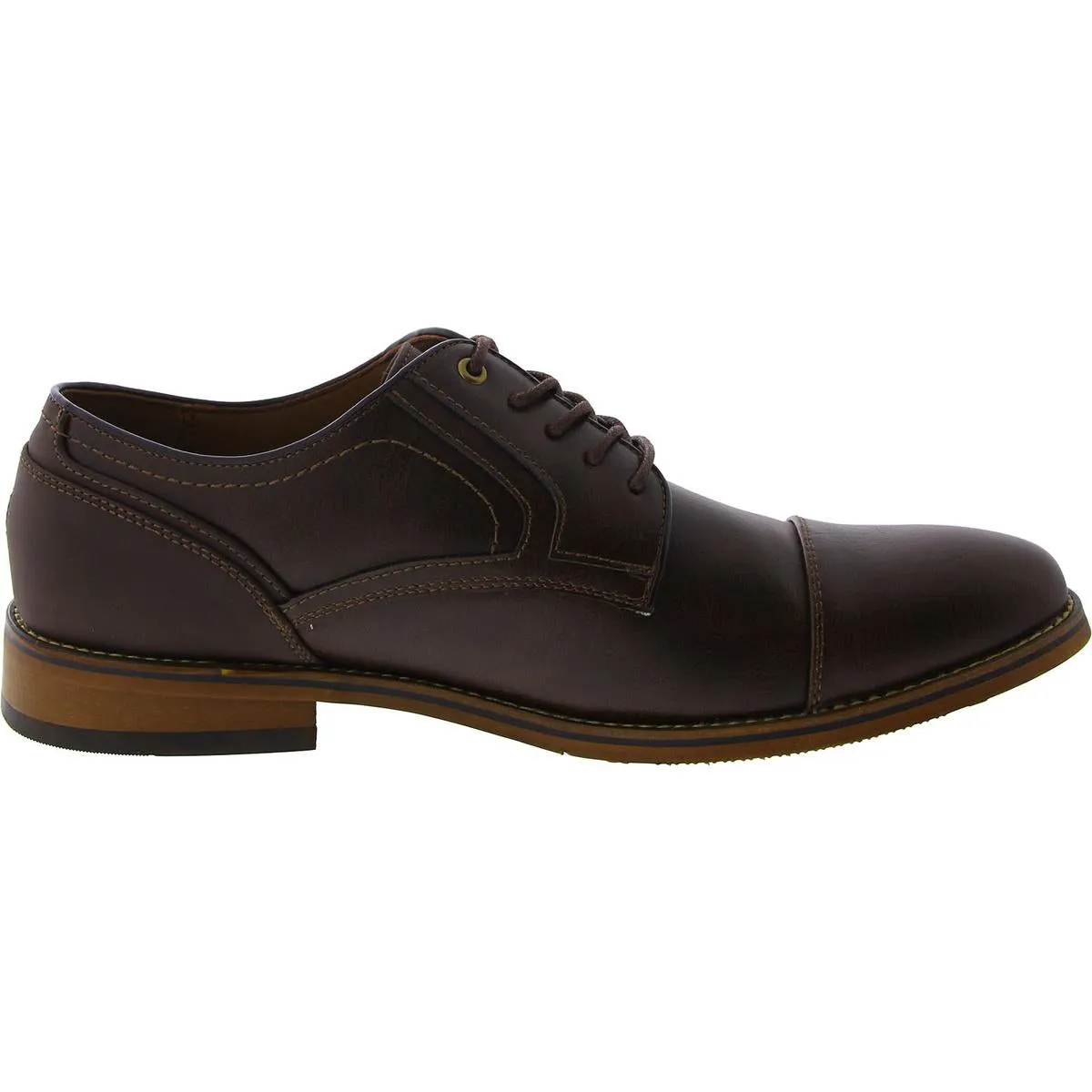 Banly Mens Faux Leather Lace Up Derby Shoes