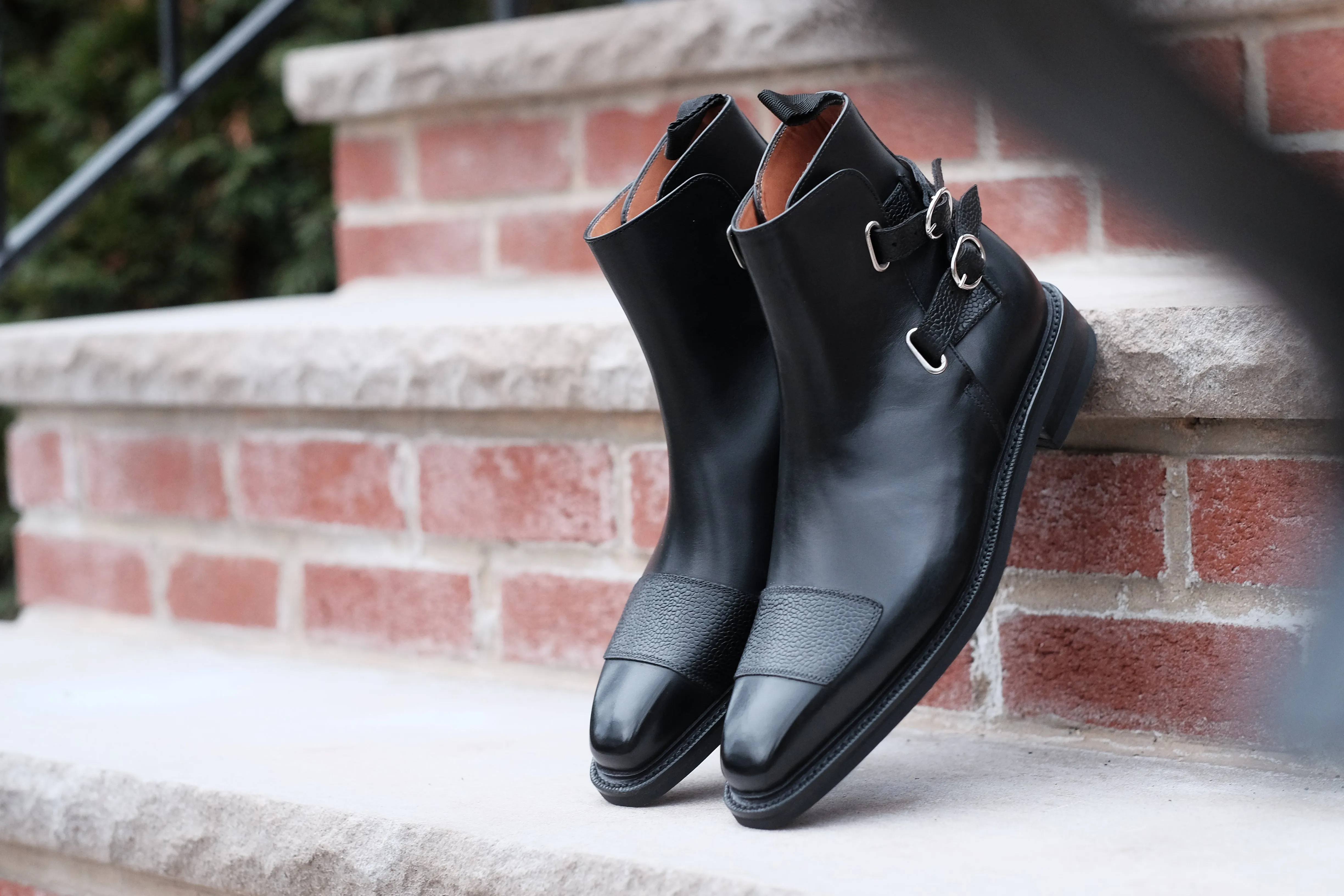 Barbosa - MTO - Black Calf / Black Grain - MGF Last - Double Country Rubber Sole - Storm Welt