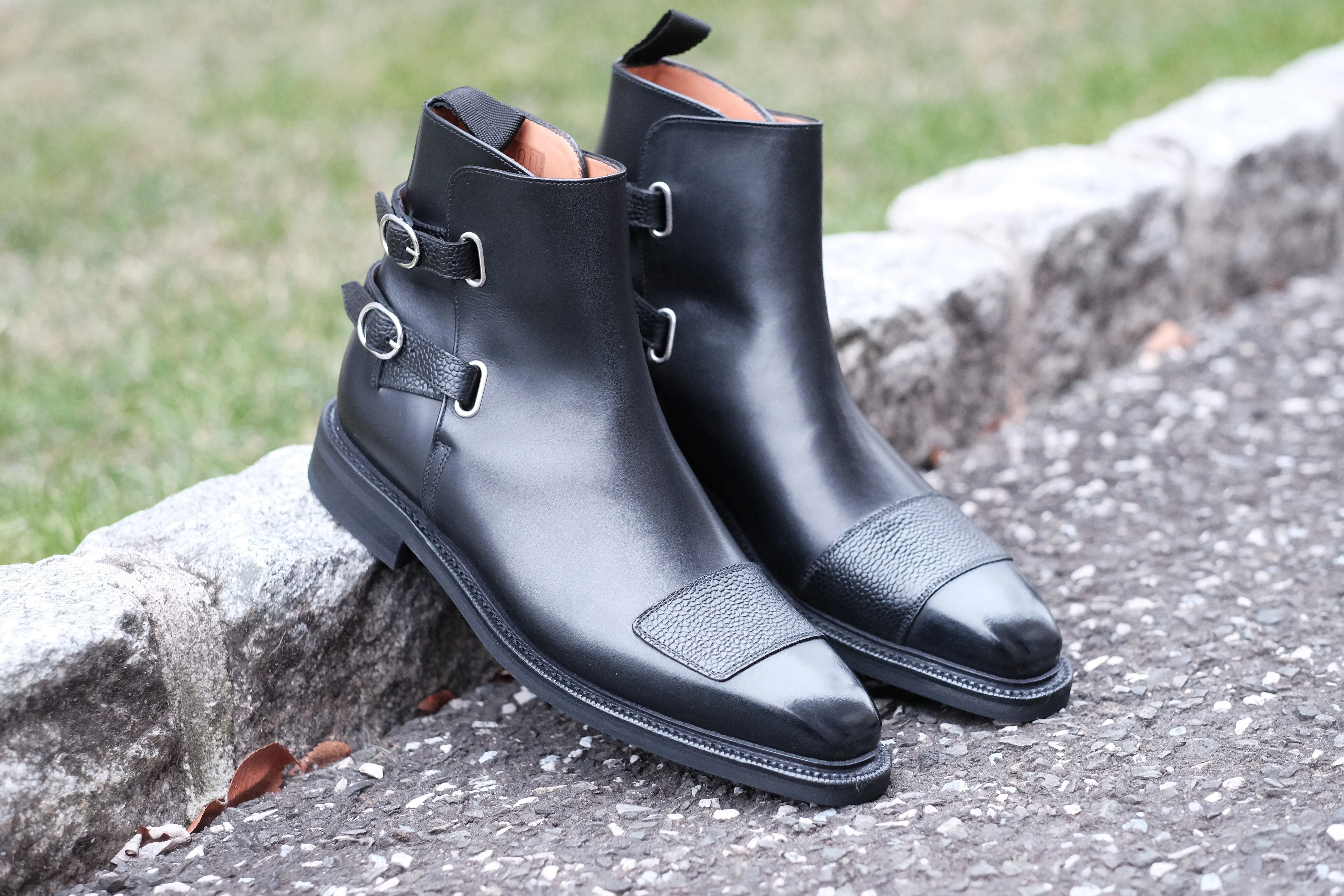 Barbosa - MTO - Black Calf / Black Grain - MGF Last - Double Country Rubber Sole - Storm Welt