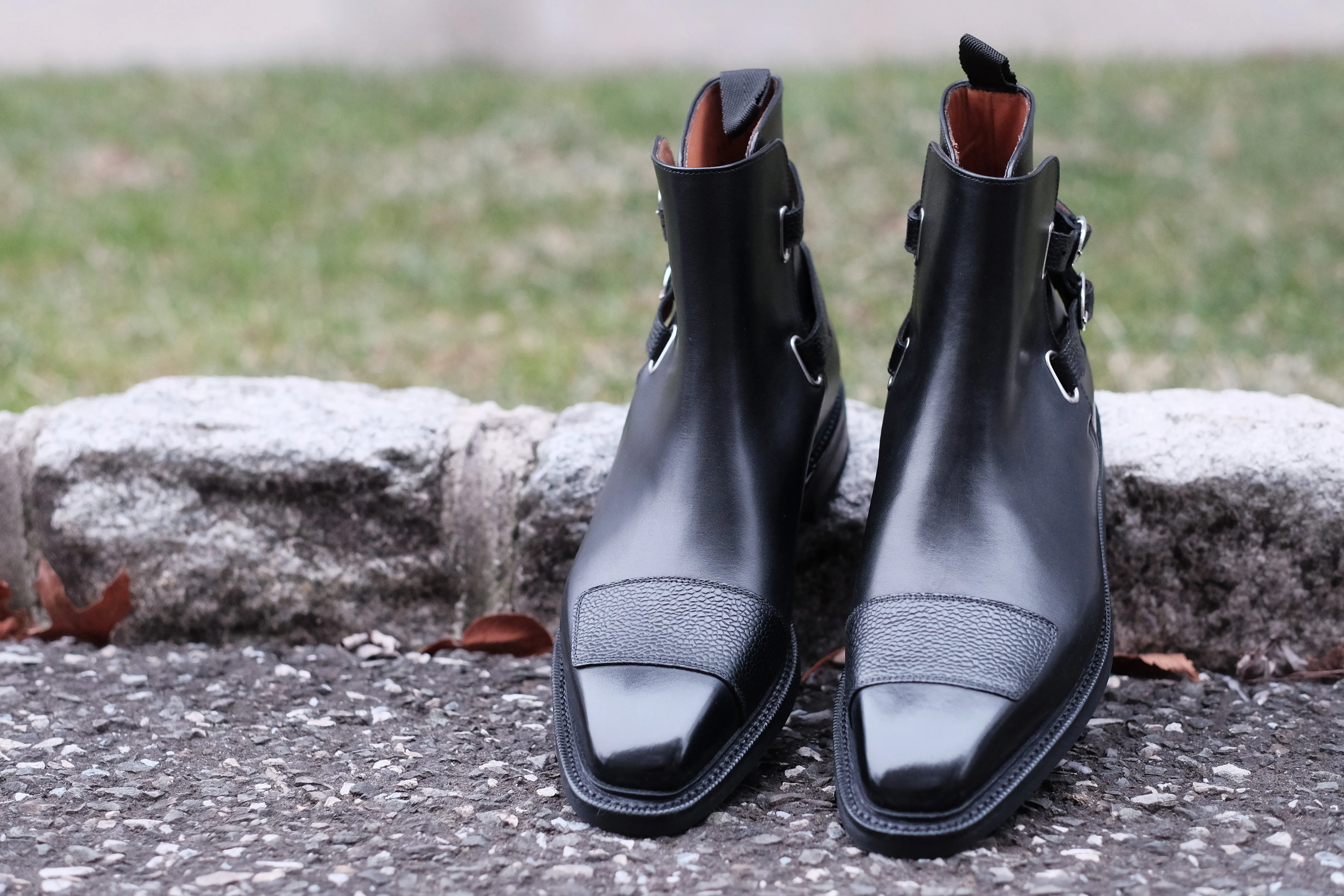 Barbosa - MTO - Black Calf / Black Grain - MGF Last - Double Country Rubber Sole - Storm Welt