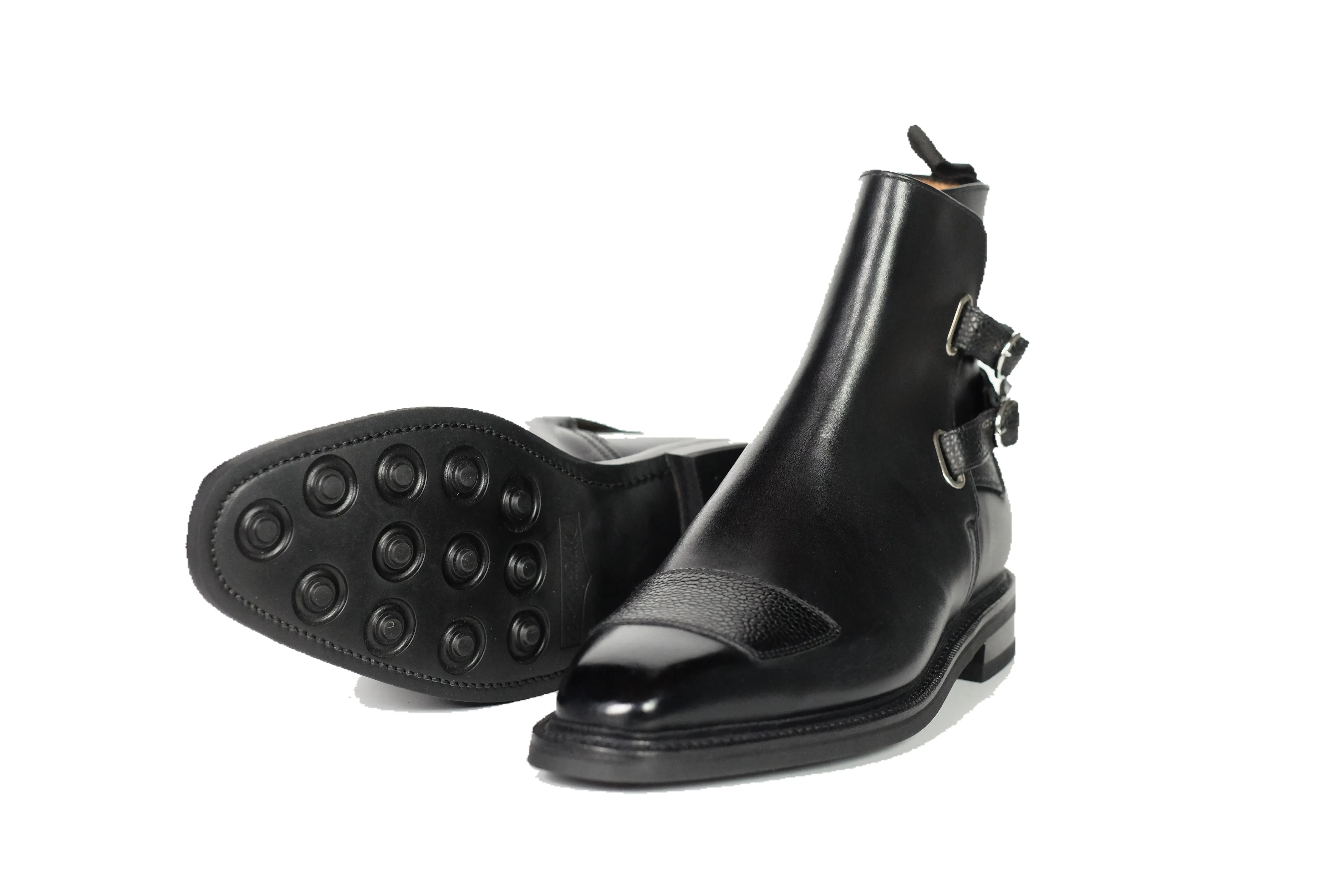 Barbosa - MTO - Black Calf / Black Grain - MGF Last - Double Country Rubber Sole - Storm Welt