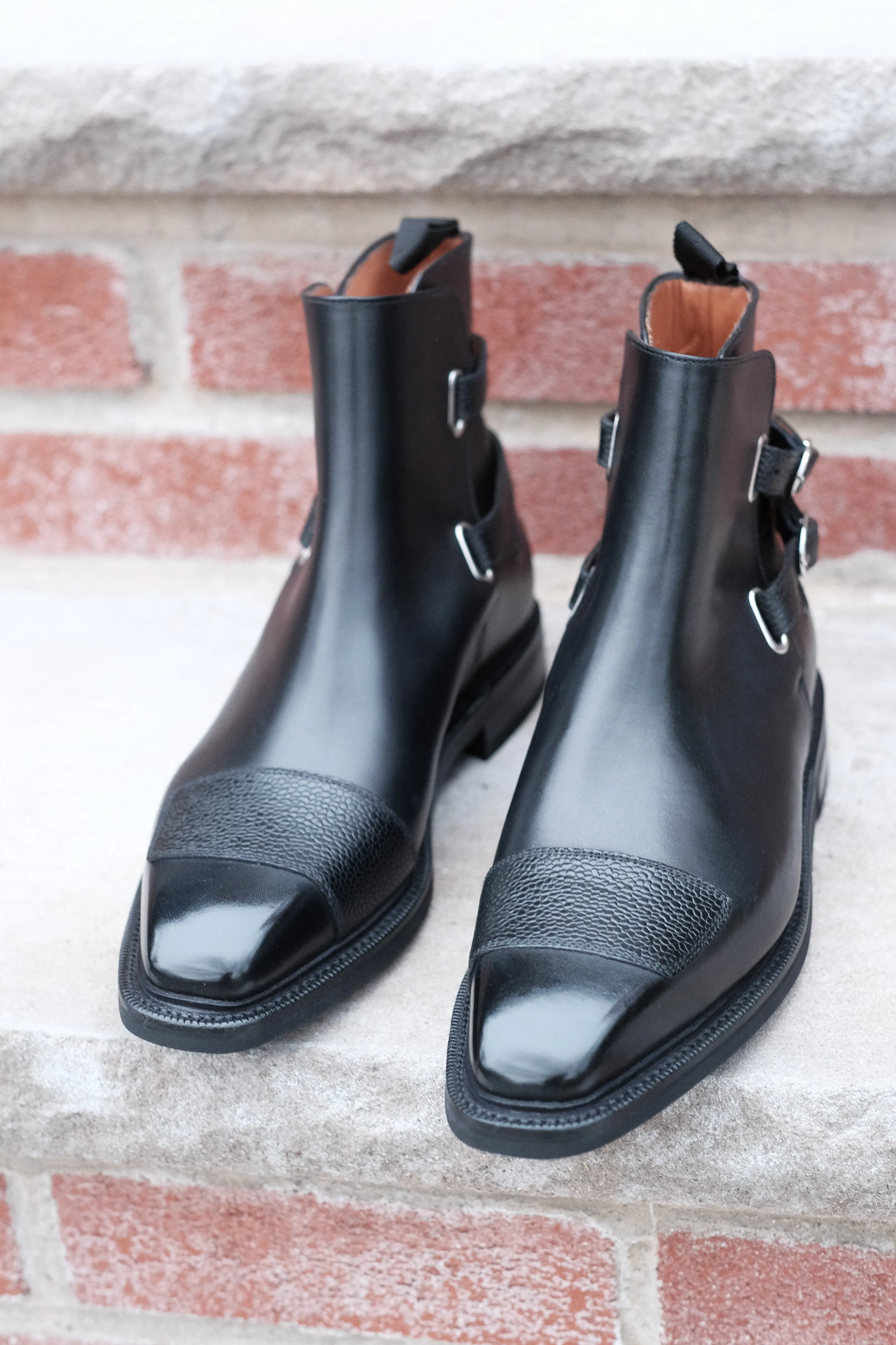 Barbosa - MTO - Black Calf / Black Grain - MGF Last - Double Country Rubber Sole - Storm Welt