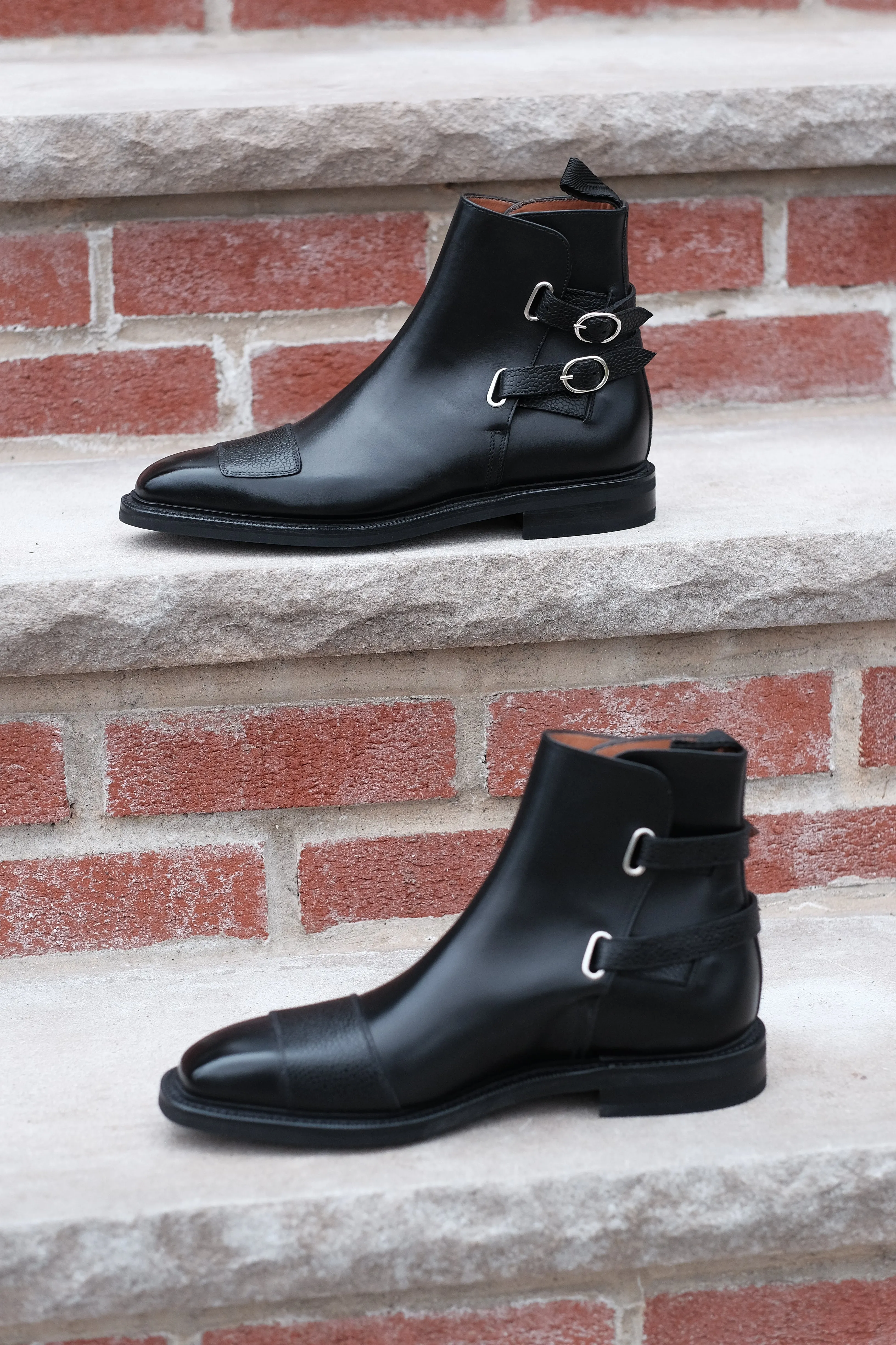 Barbosa - MTO - Black Calf / Black Grain - MGF Last - Double Country Rubber Sole - Storm Welt