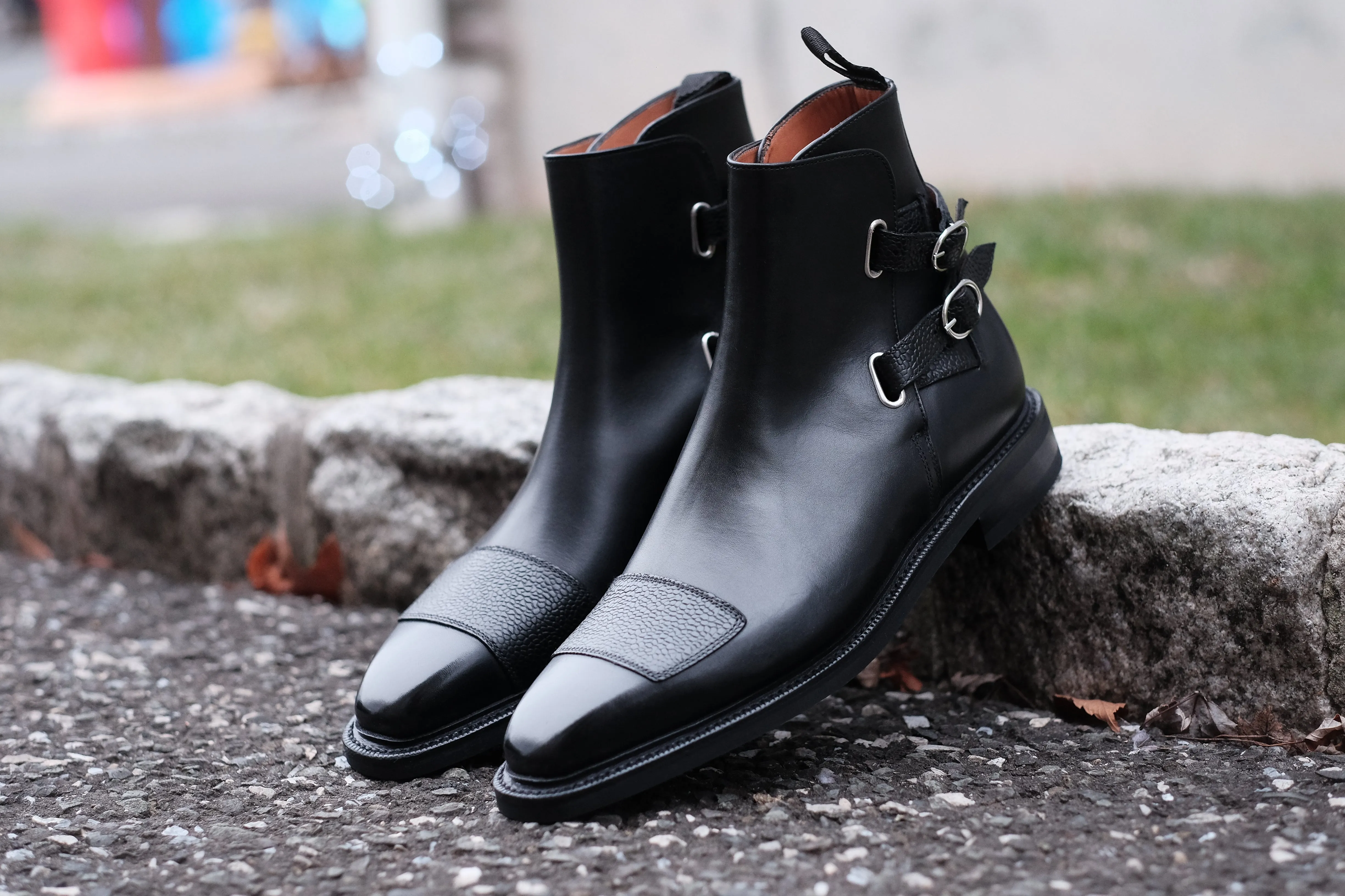 Barbosa - MTO - Black Calf / Black Grain - MGF Last - Double Country Rubber Sole - Storm Welt