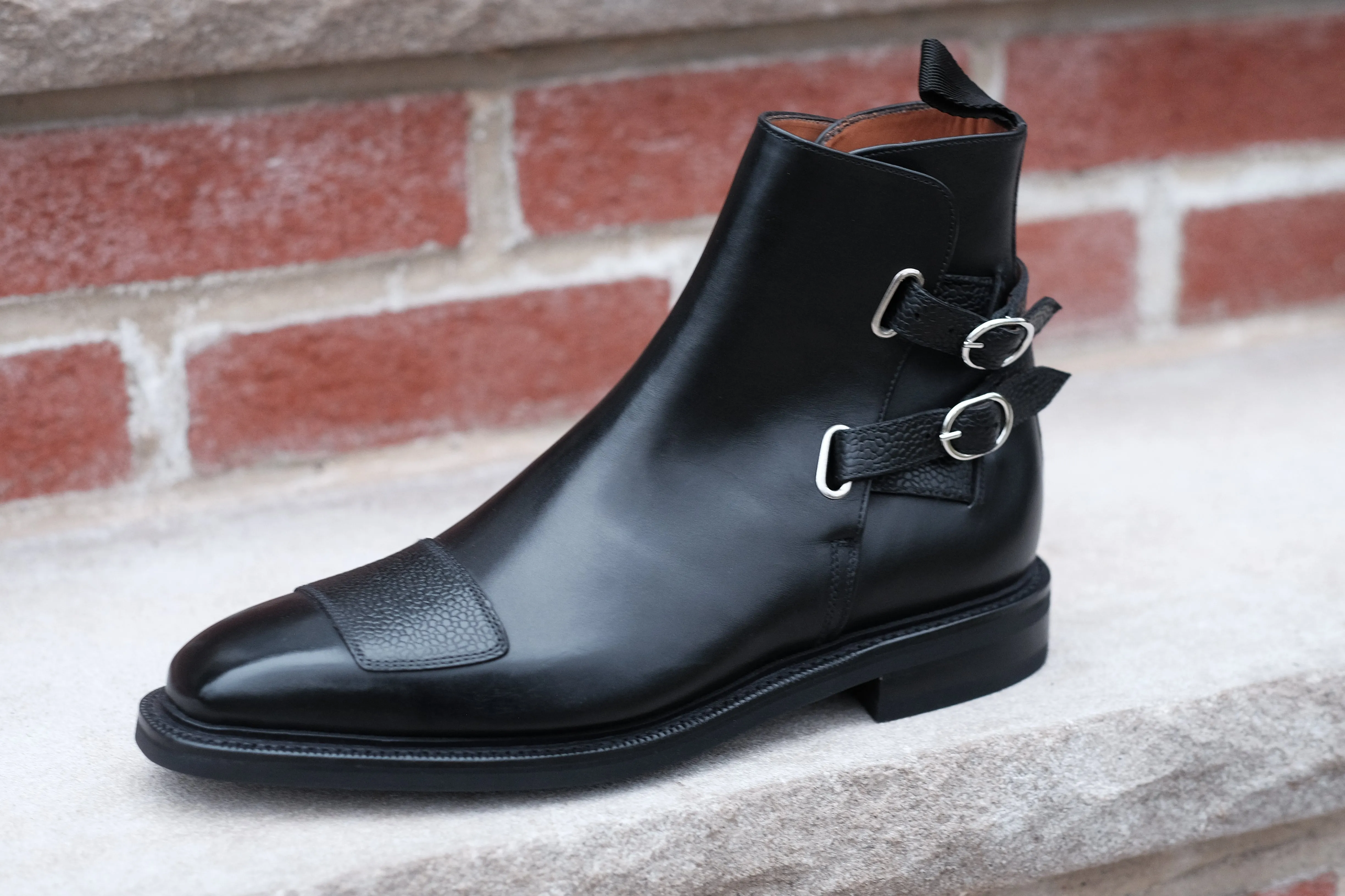 Barbosa - MTO - Black Calf / Black Grain - MGF Last - Double Country Rubber Sole - Storm Welt