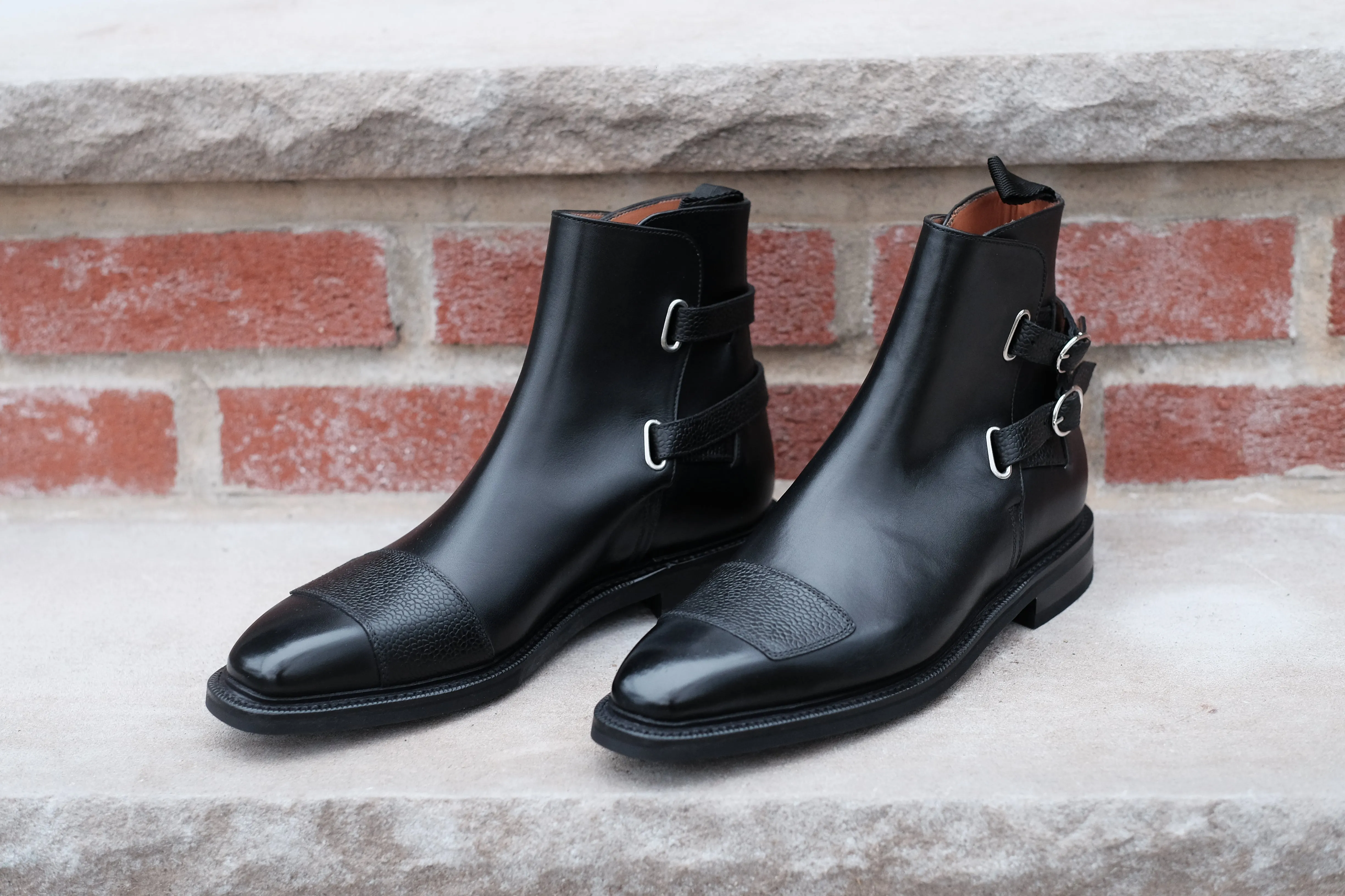 Barbosa - MTO - Black Calf / Black Grain - MGF Last - Double Country Rubber Sole - Storm Welt