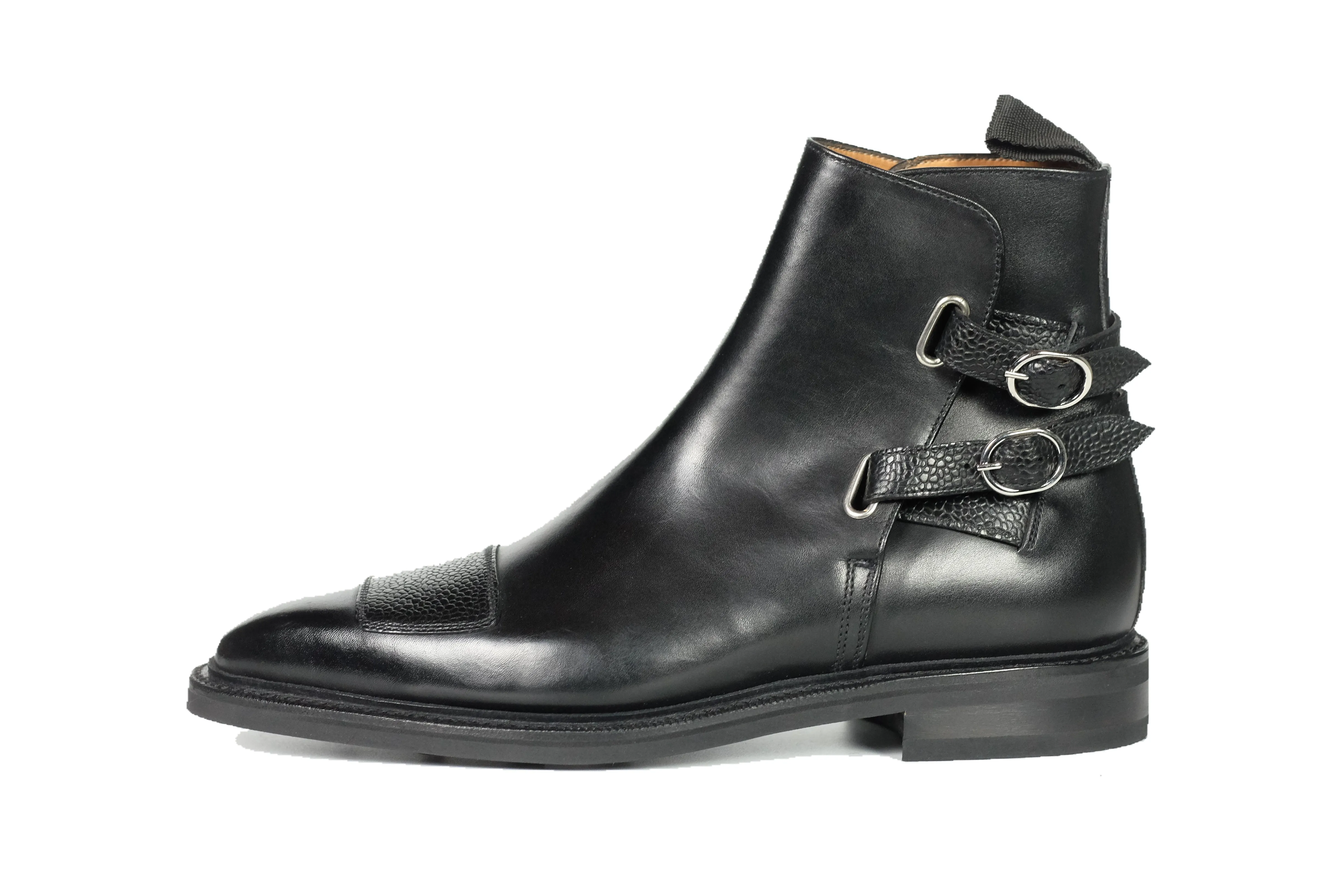 Barbosa - MTO - Black Calf / Black Grain - MGF Last - Double Country Rubber Sole - Storm Welt