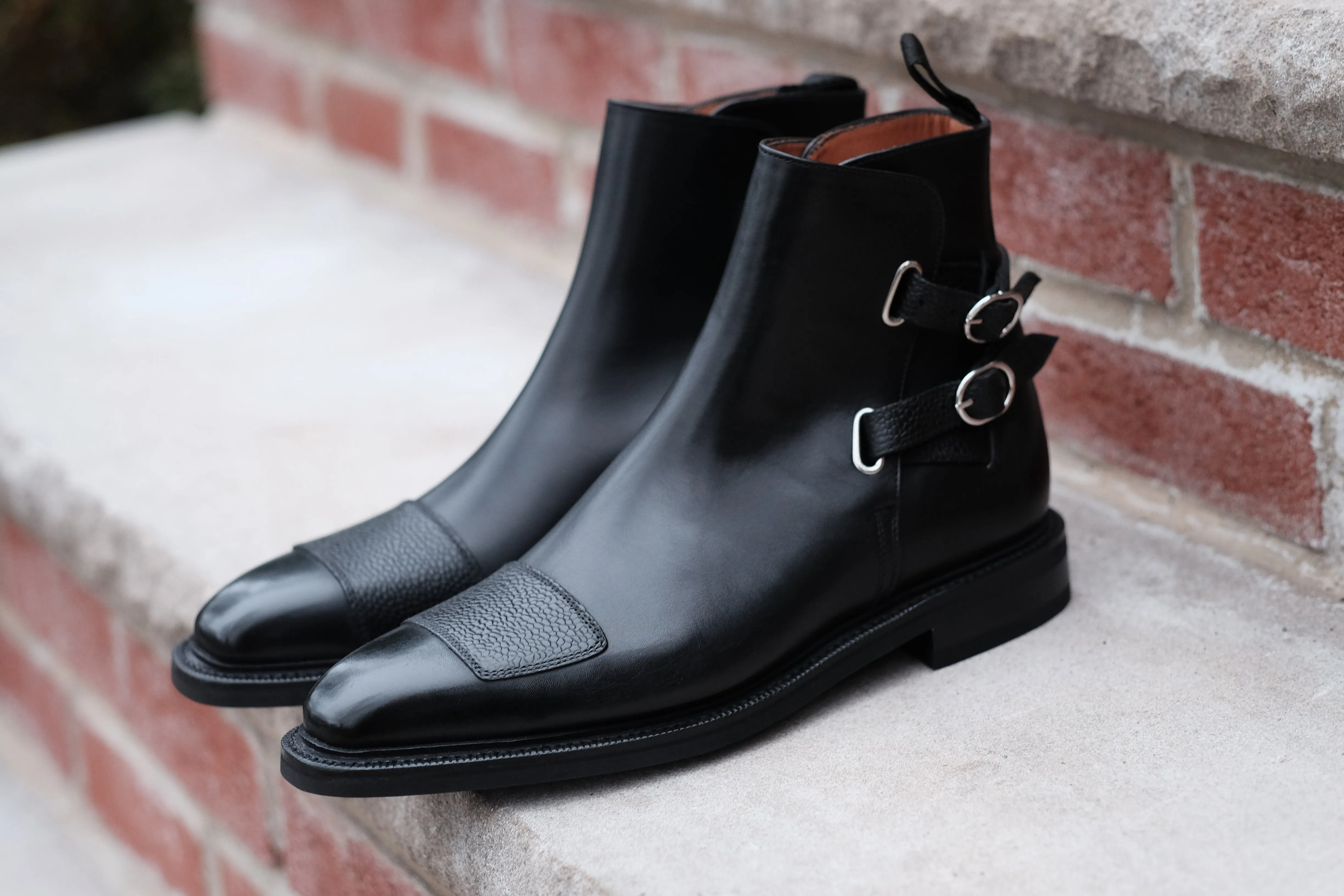 Barbosa - MTO - Black Calf / Black Grain - MGF Last - Double Country Rubber Sole - Storm Welt