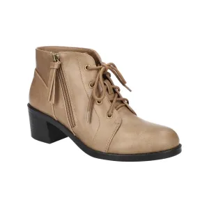 Becker Womens Zipper Faux Leather Ankle Boots
