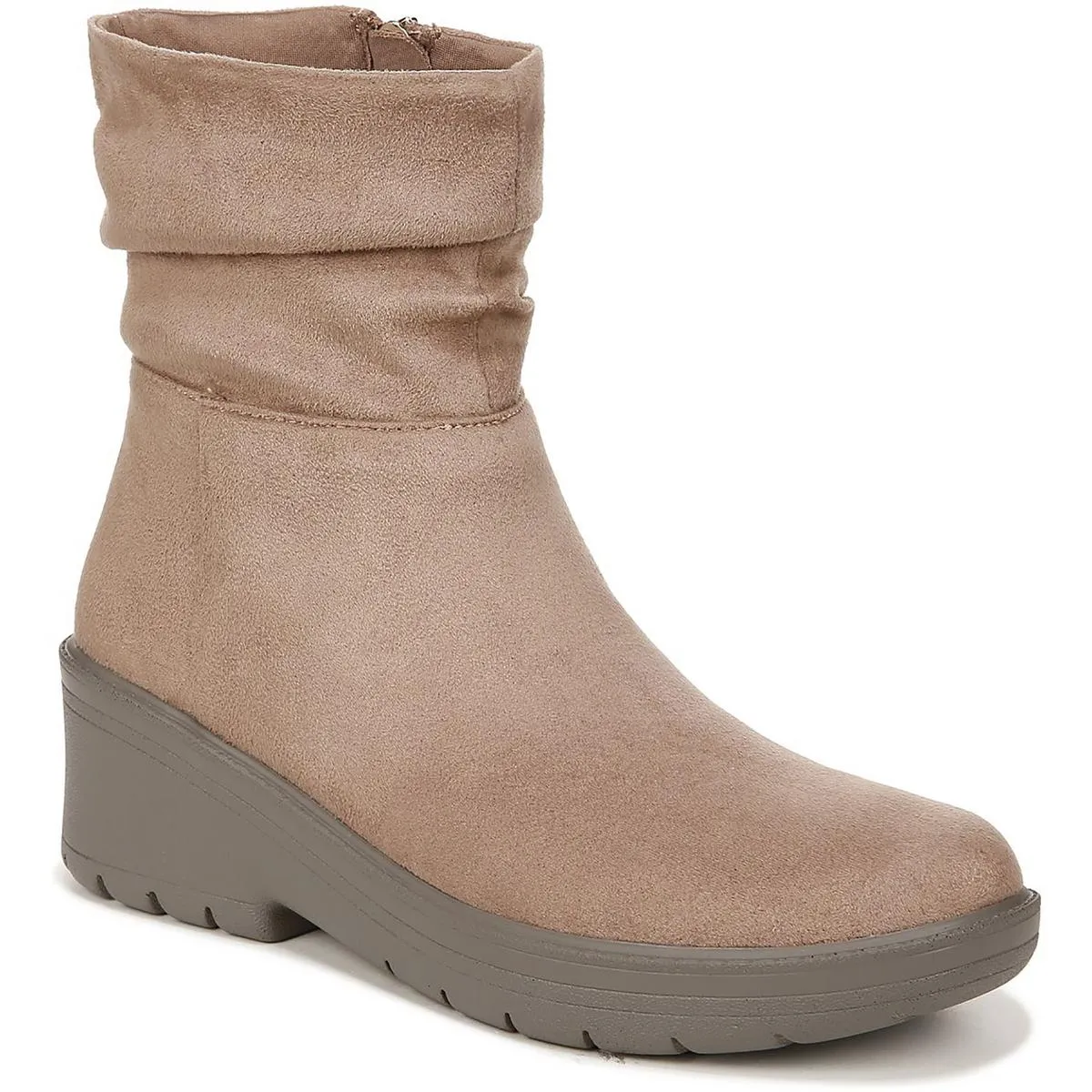 Berkley Womens Faux Suede Ruched Ankle Boots