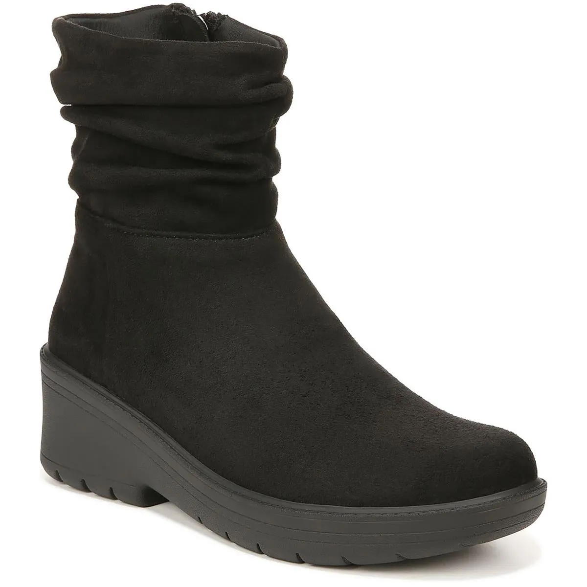 Berkley Womens Faux Suede Ruched Ankle Boots
