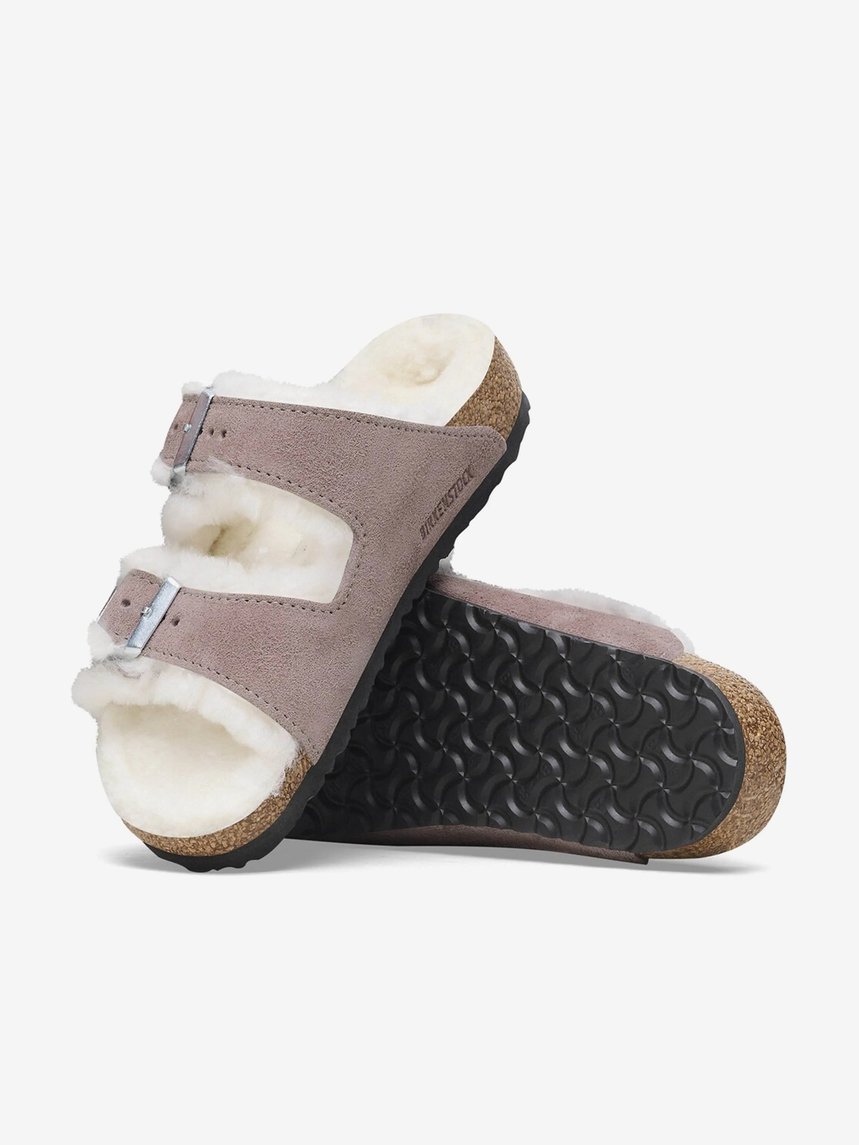 BIRKENSTOCK Girls Arizona Shearling Sandals in Purple
