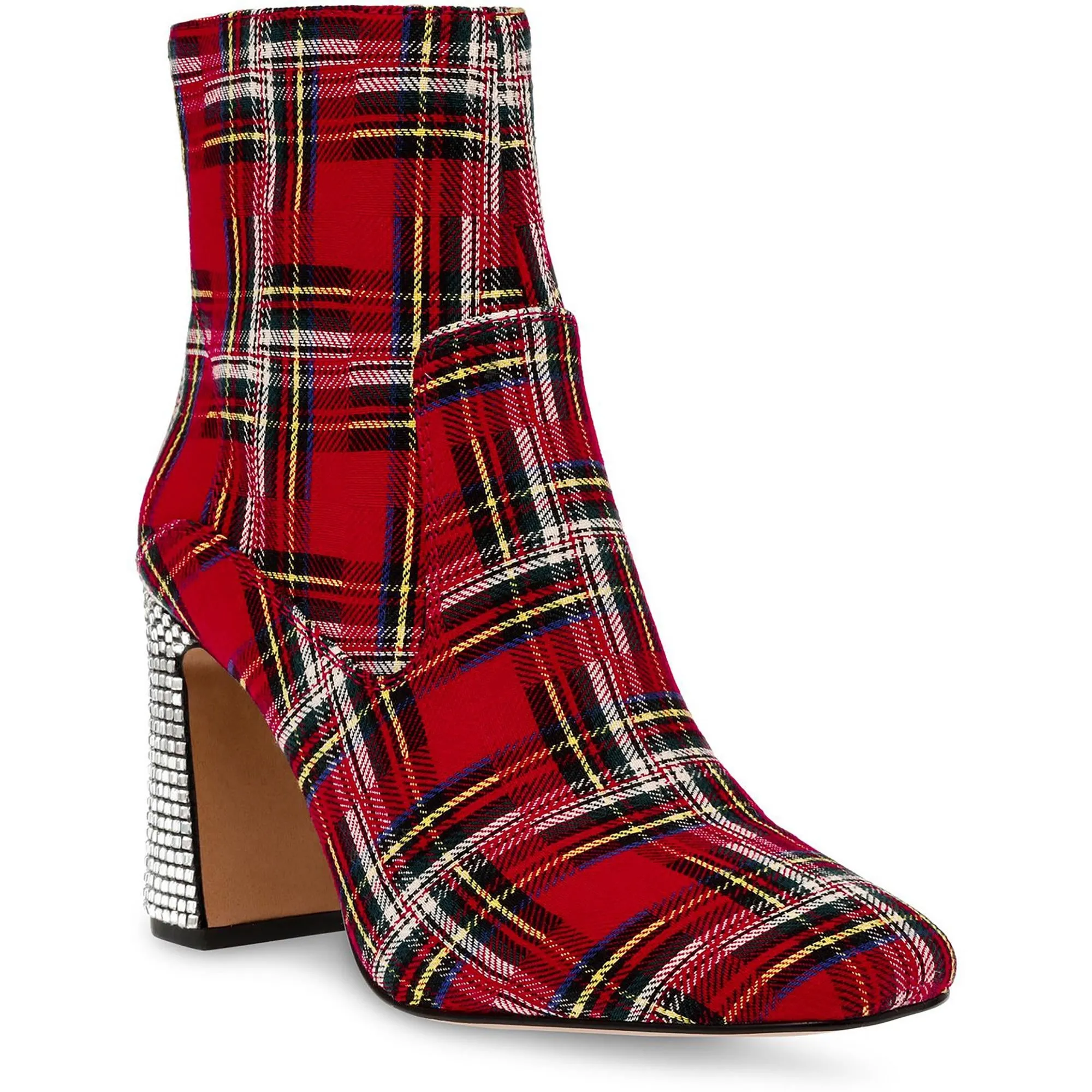 Blanche Womens Rhinestone Zip Up Ankle Boots