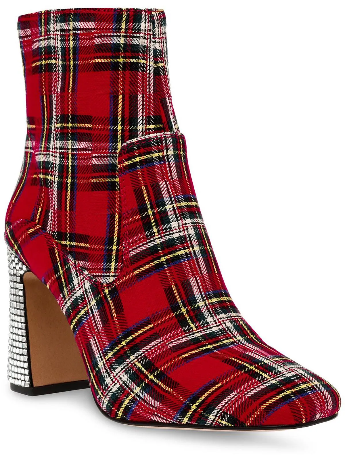 Blanche Womens Rhinestone Zip Up Ankle Boots