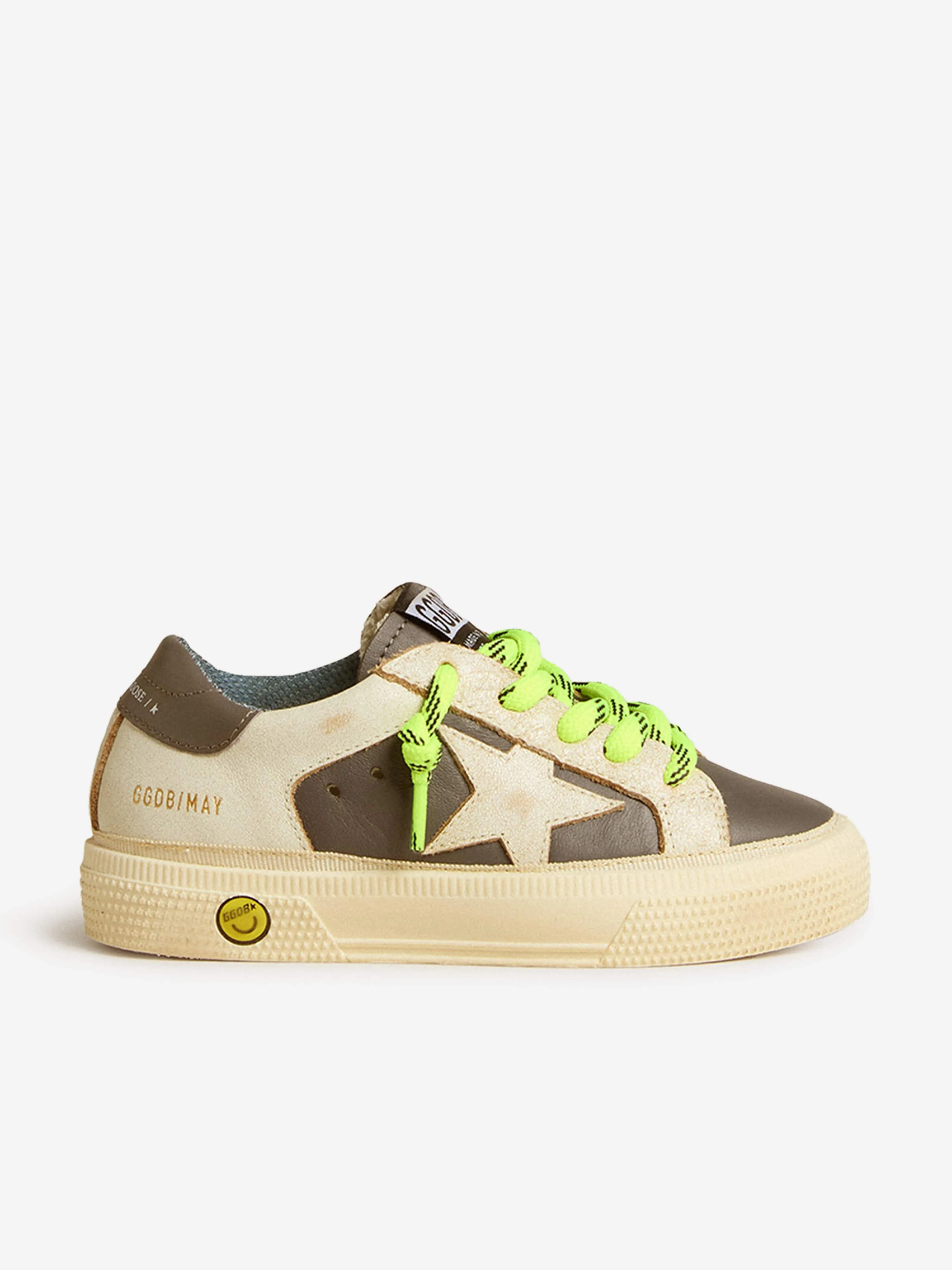 Boys Leather May Trainers in Blue