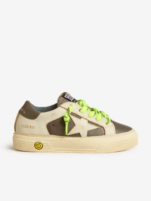 Boys Leather May Trainers in Blue