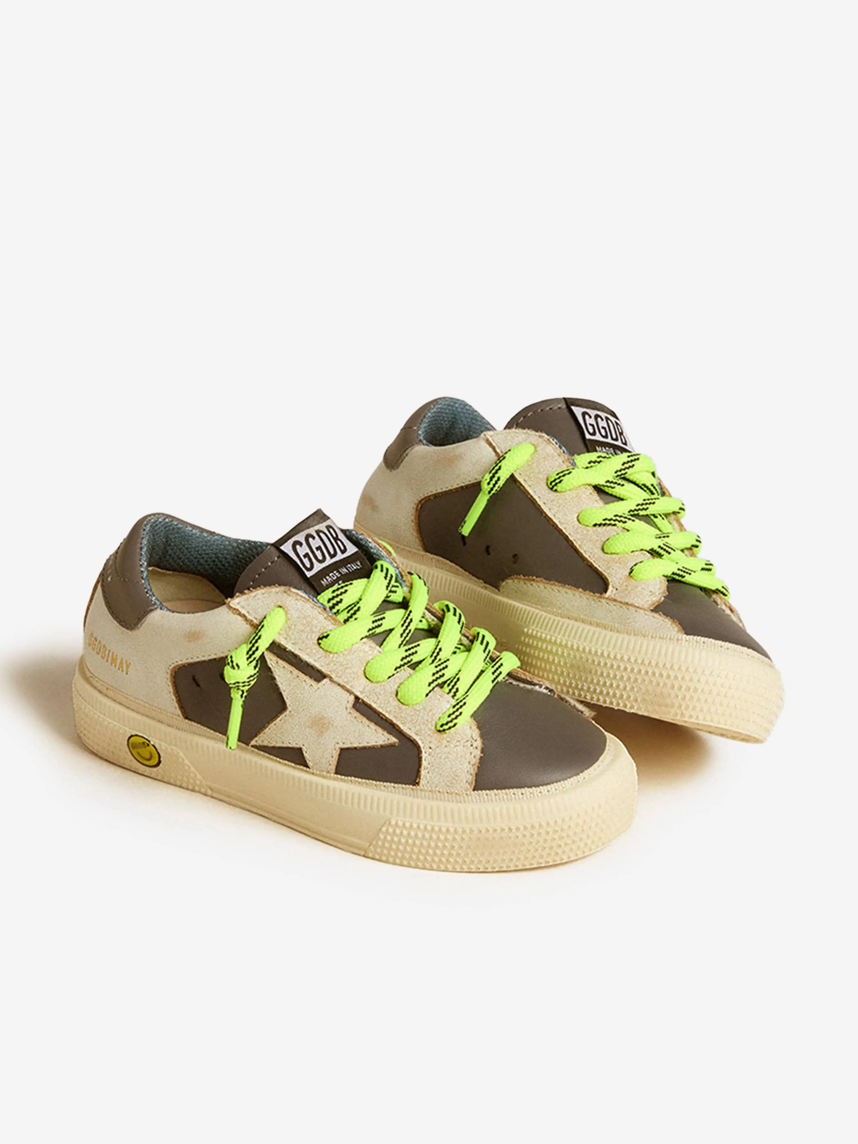 Boys Leather May Trainers in Blue