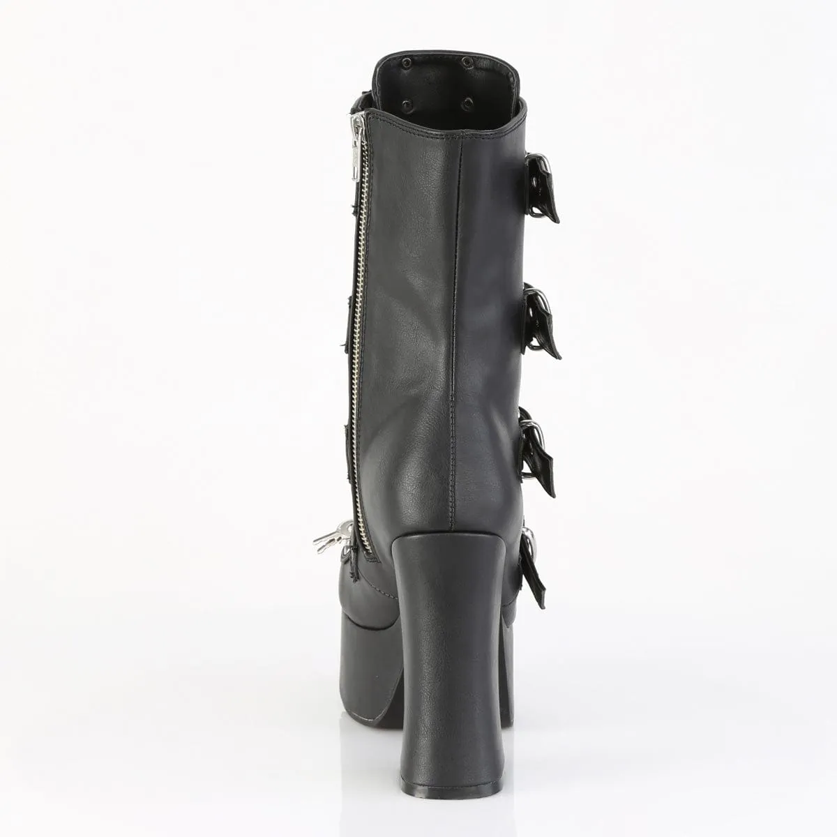 CHARADE-118 Black Vegan Leather Ankle Boots