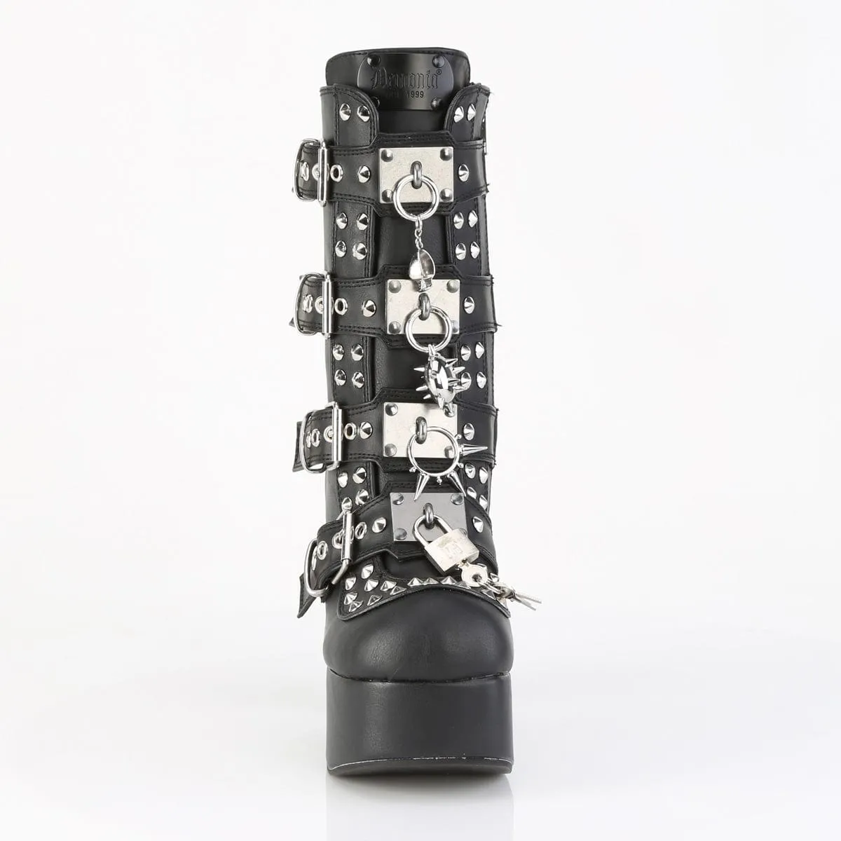 CHARADE-118 Black Vegan Leather Ankle Boots