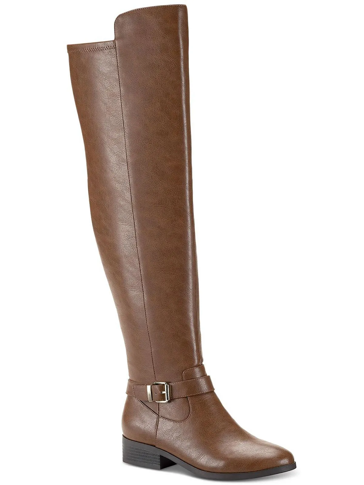 Charlaa Womens Faux Leather Buckle Over-The-Knee Boots