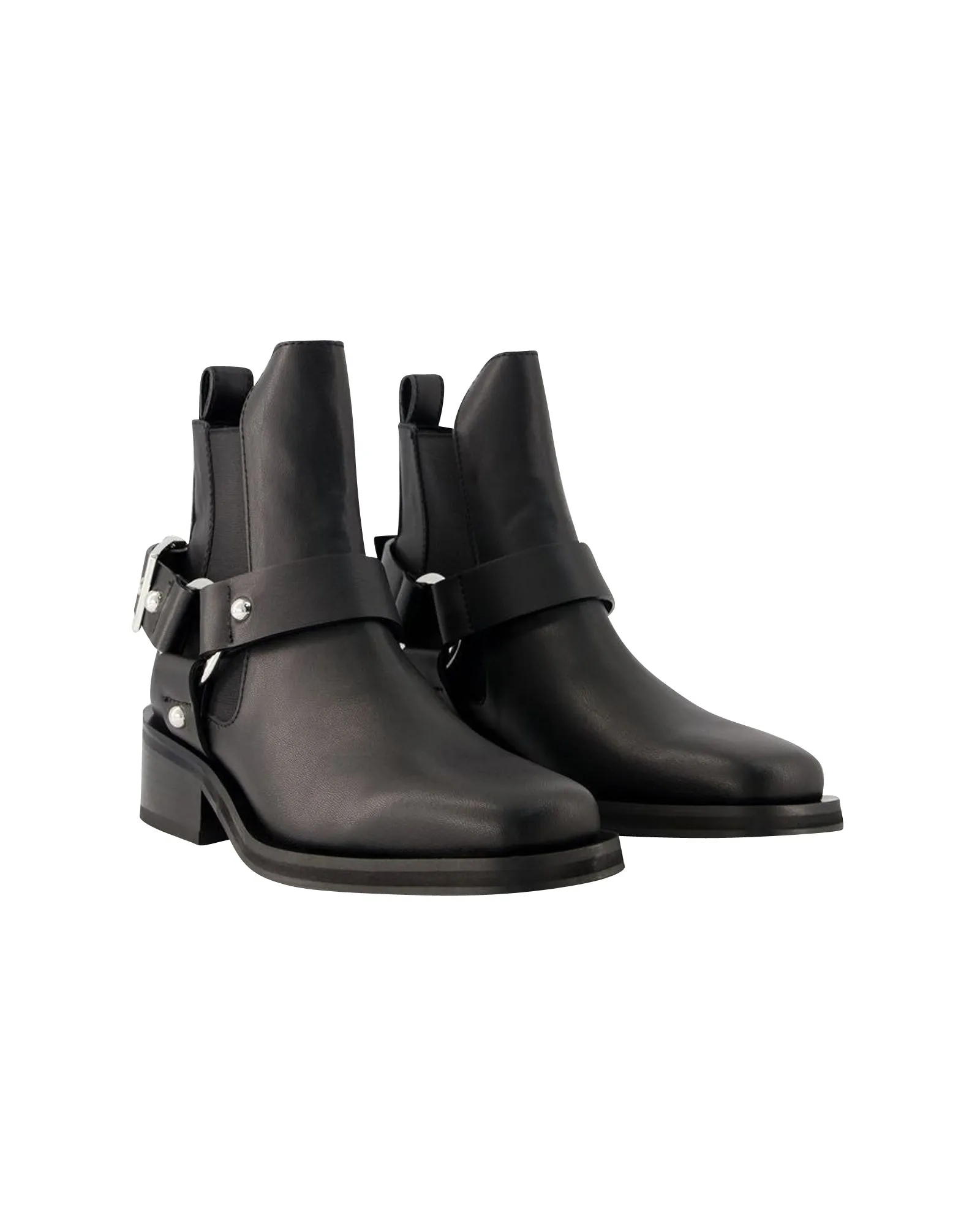 Chelsea Biker Ankle Boots - Ganni - Leather - Black