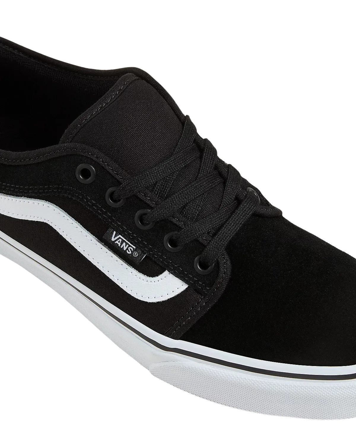 Chukka Low Sidestripe Shoes in Black & White
