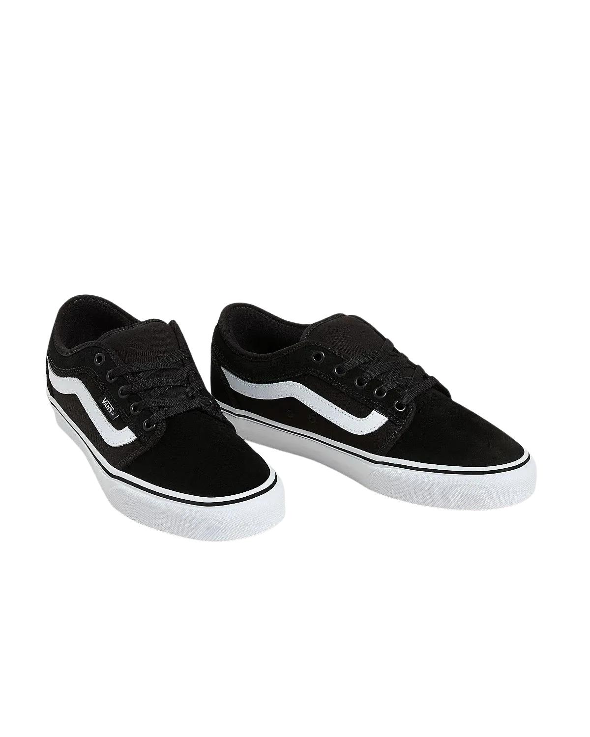 Chukka Low Sidestripe Shoes in Black & White