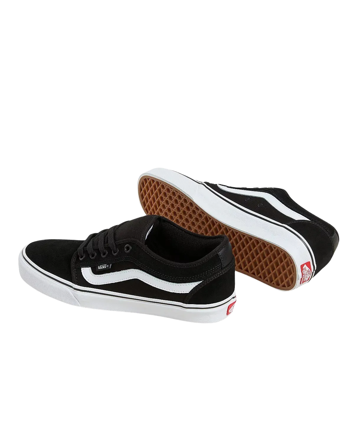 Chukka Low Sidestripe Shoes in Black & White