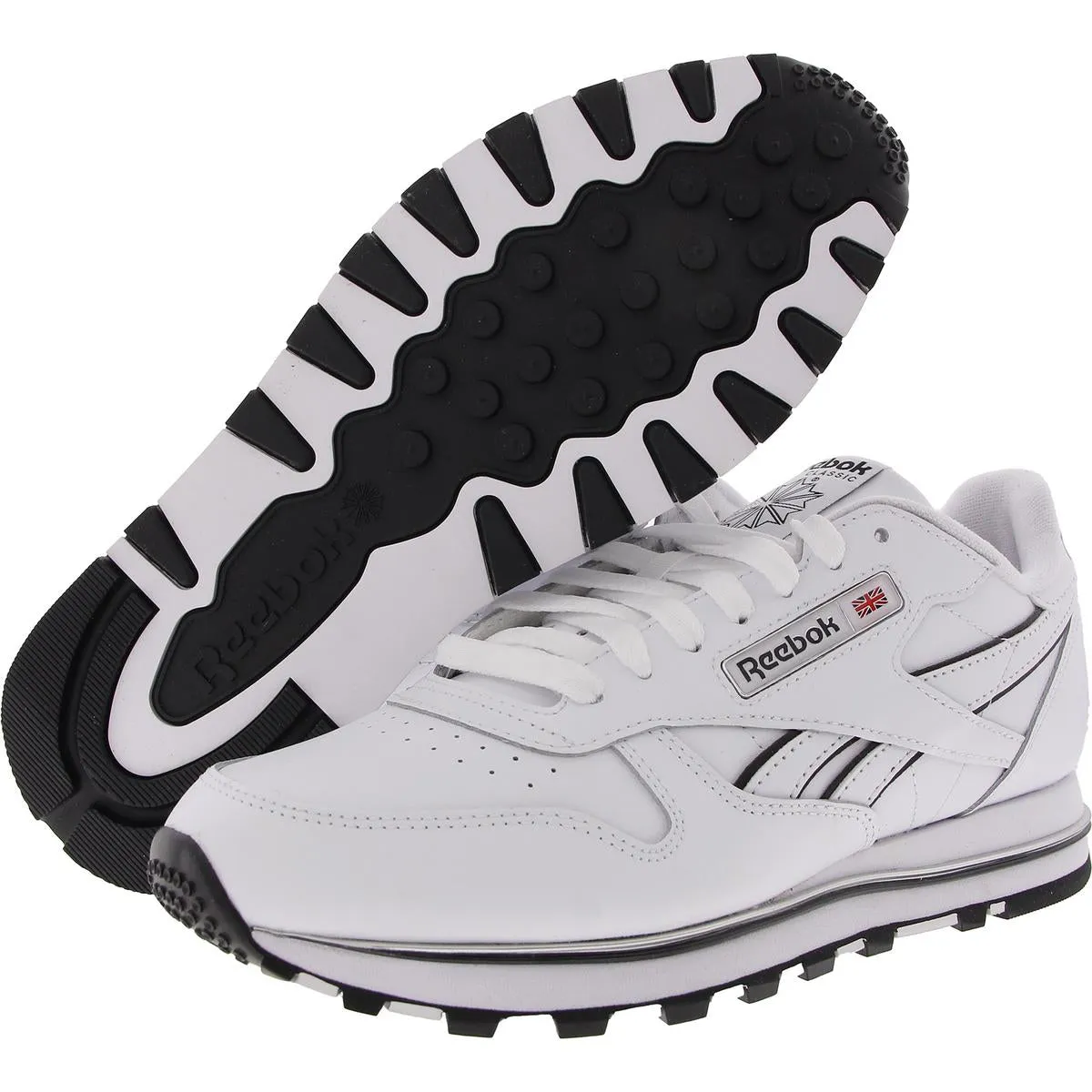 Classic Clip V2 Mens Lace-Up Leather Running & Training Shoes