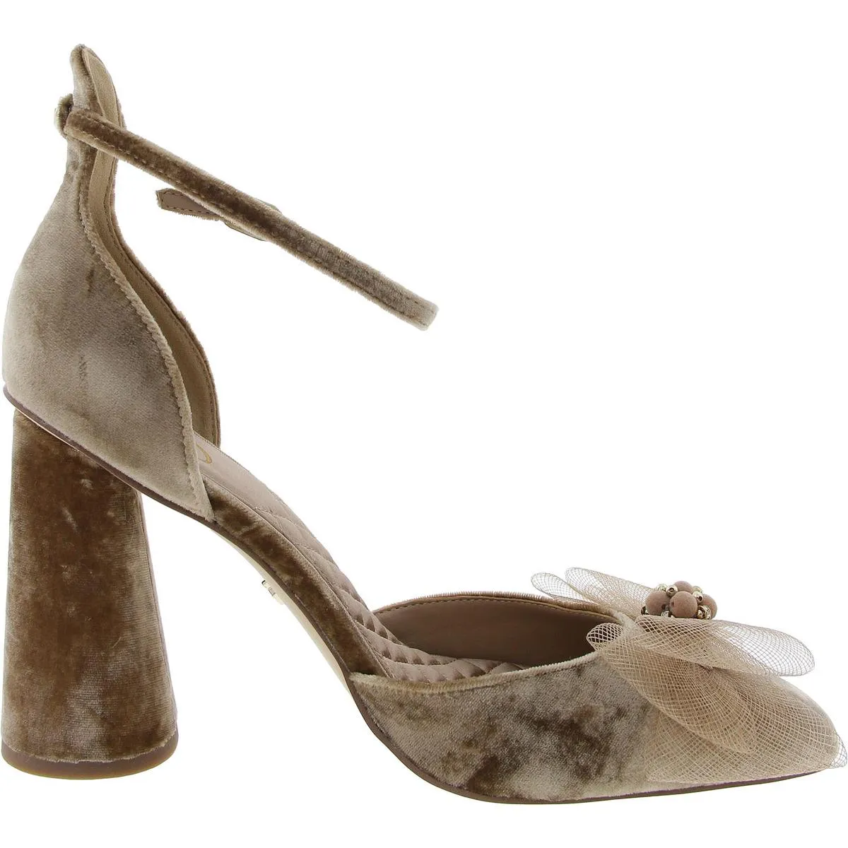 COLTER Womens Velvet Bow Ankle Strap