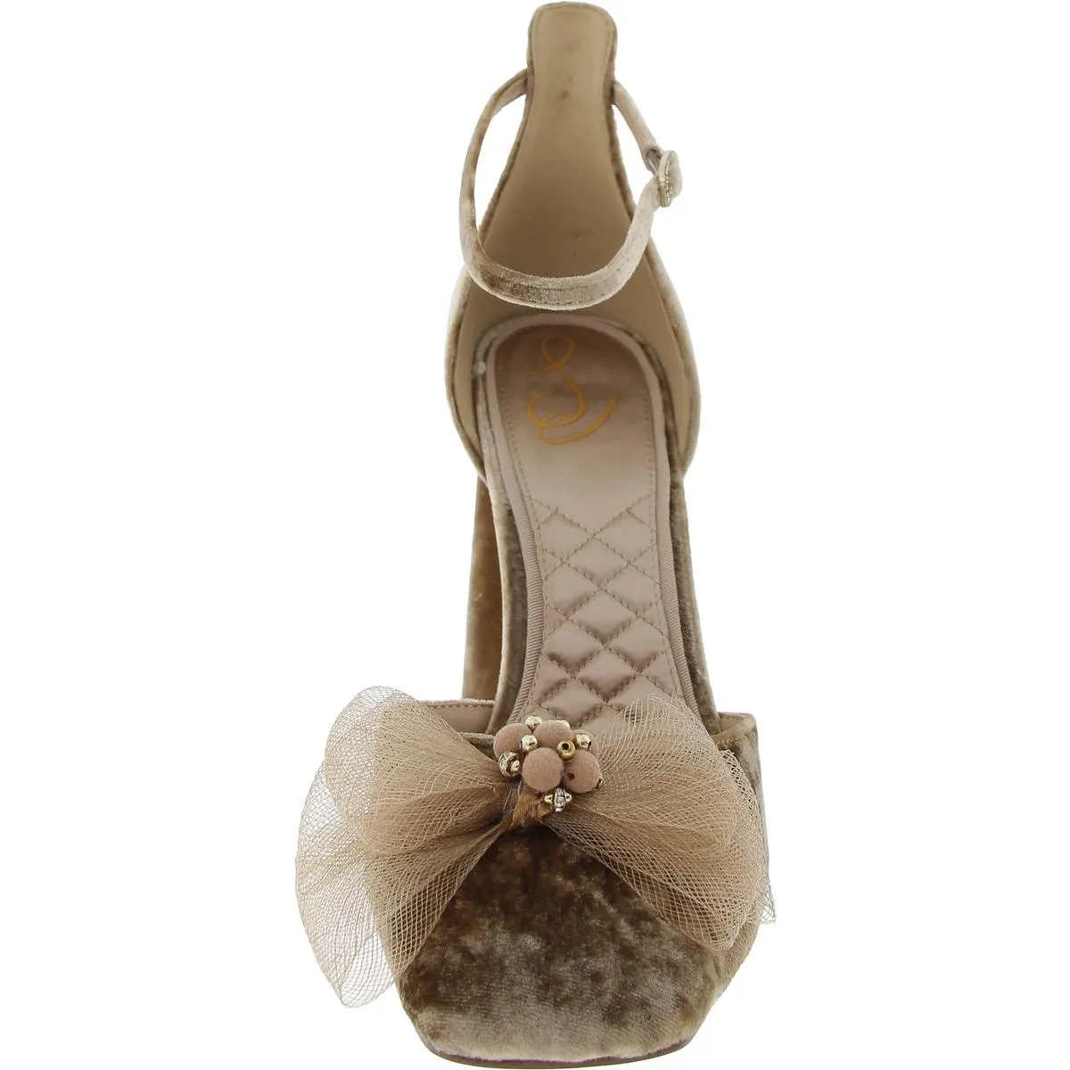 COLTER Womens Velvet Bow Ankle Strap